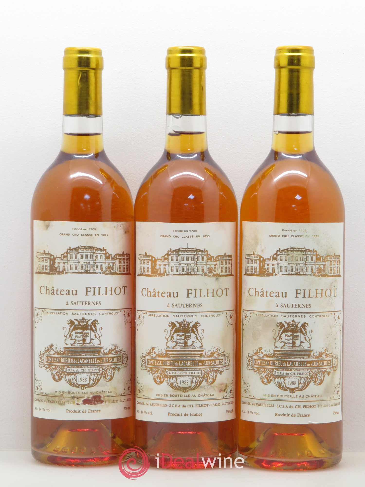 Château Filhot 2ème Grand Cru Classé 1988 - Lotto di 12 bottiglie - 4
