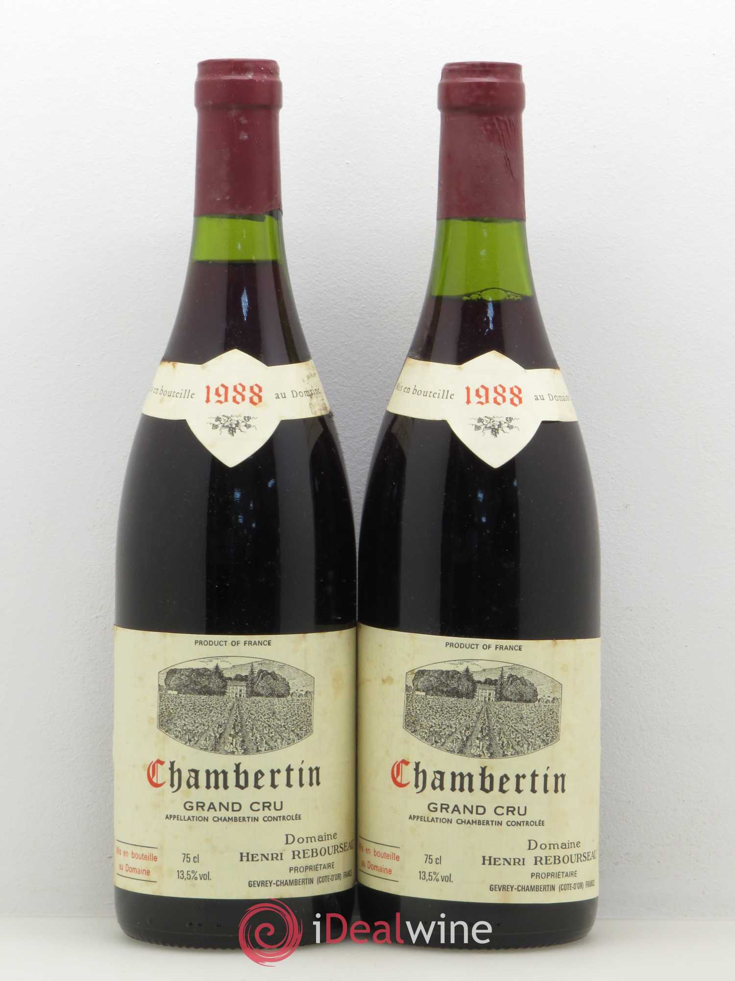 Chambertin Grand Cru Henri Rebourseau 1988 - Lot de 2 bouteilles - 0