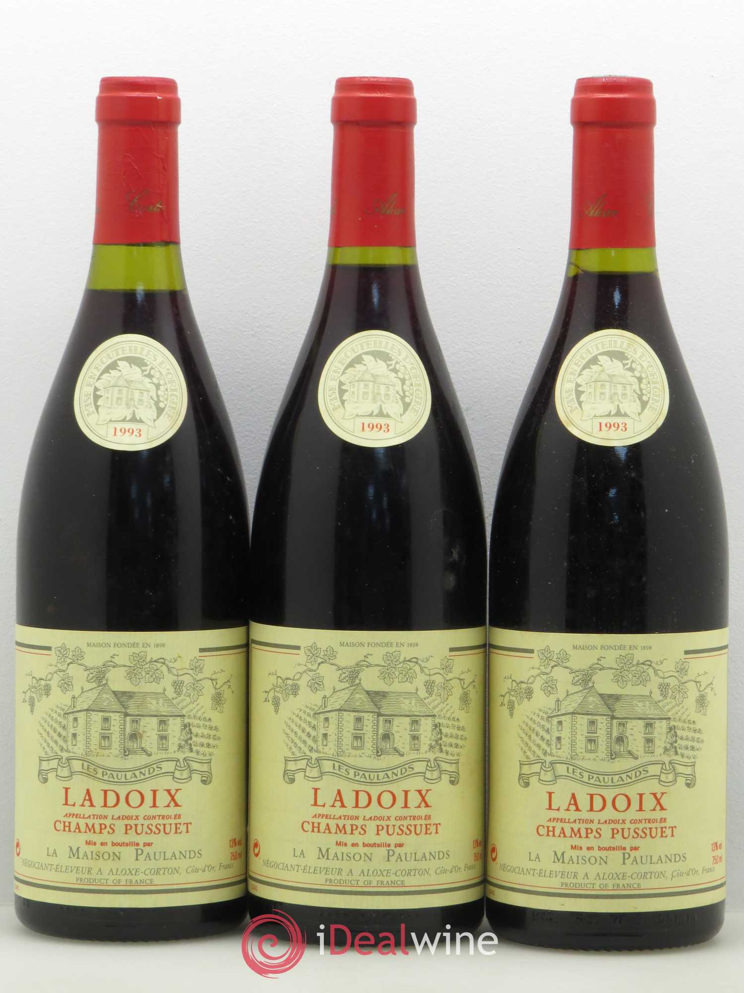 Ladoix Champs Pussuet Maison Paulands 1993 - Posten von 3 Flaschen - 0