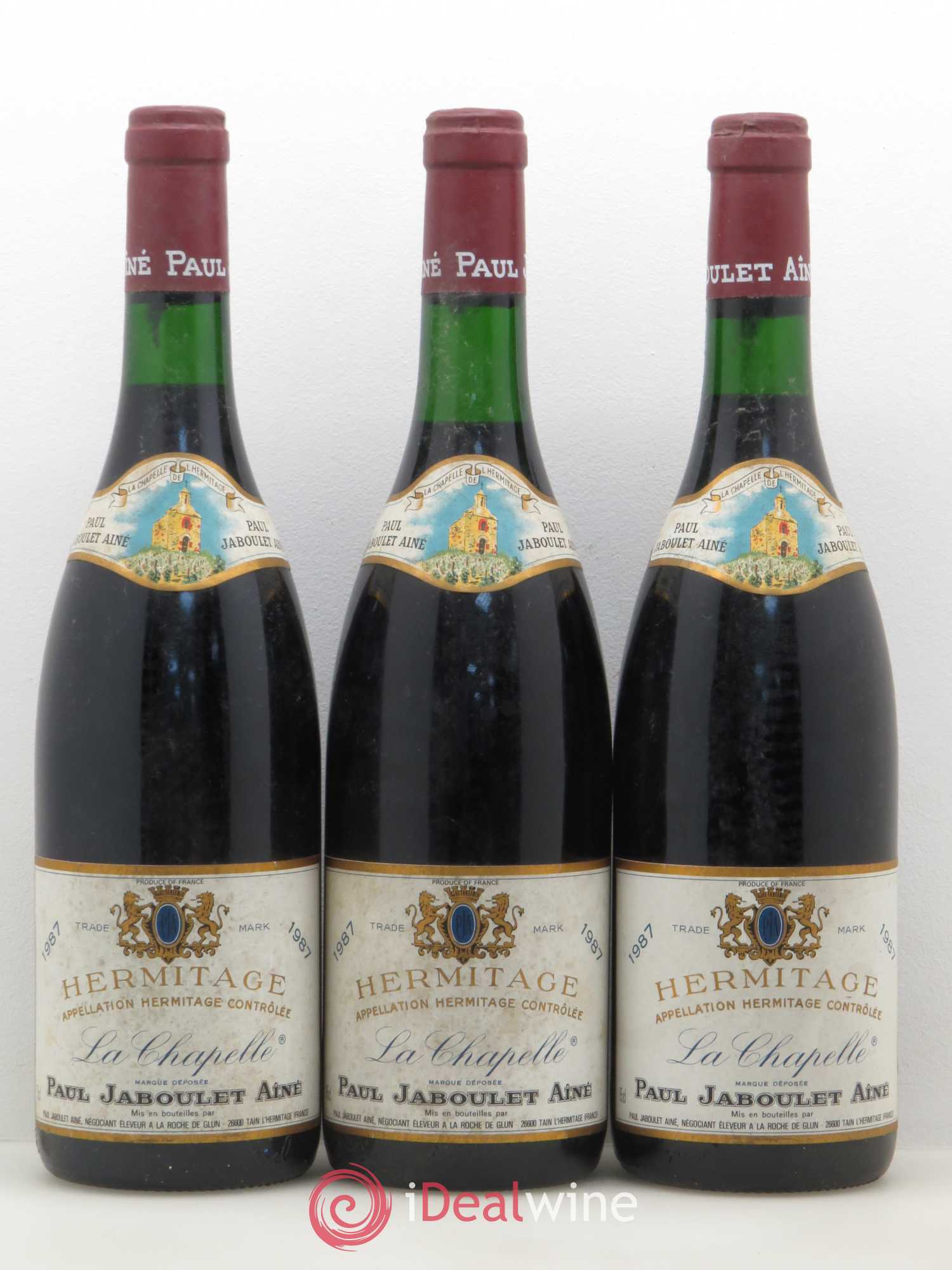 Hermitage La Chapelle Paul Jaboulet Ainé 1987 - Lot de 3 bouteilles - 0