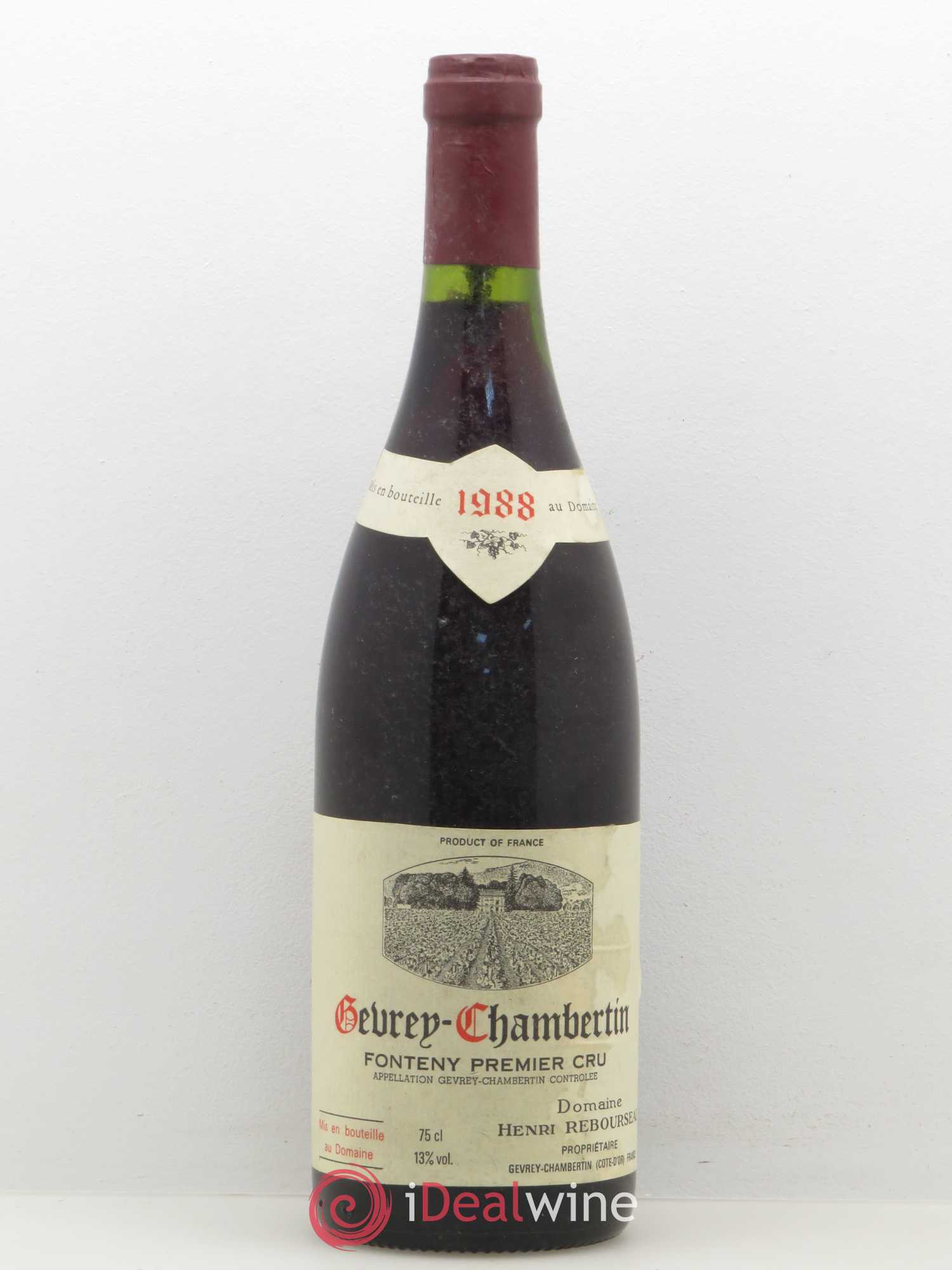 Gevrey-Chambertin 1er Cru Fonteny Henri Rebourseau (Domaine) 1988 - Lot de 1 bouteille - 0
