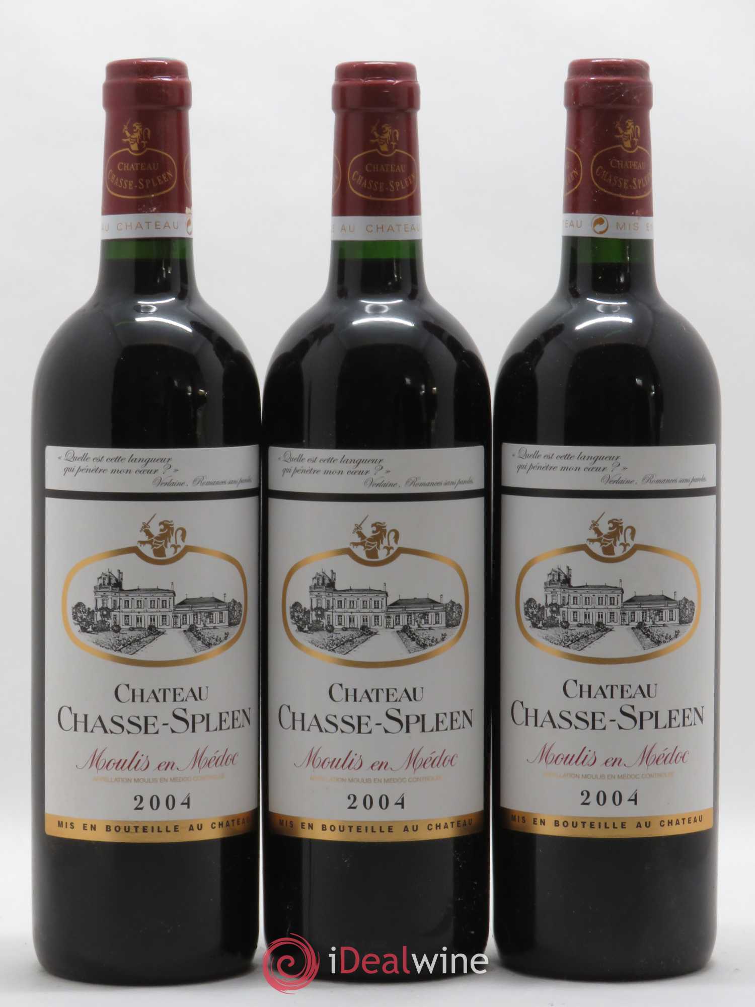 Château Chasse Spleen 2004 - Lot de 3 bouteilles - 0