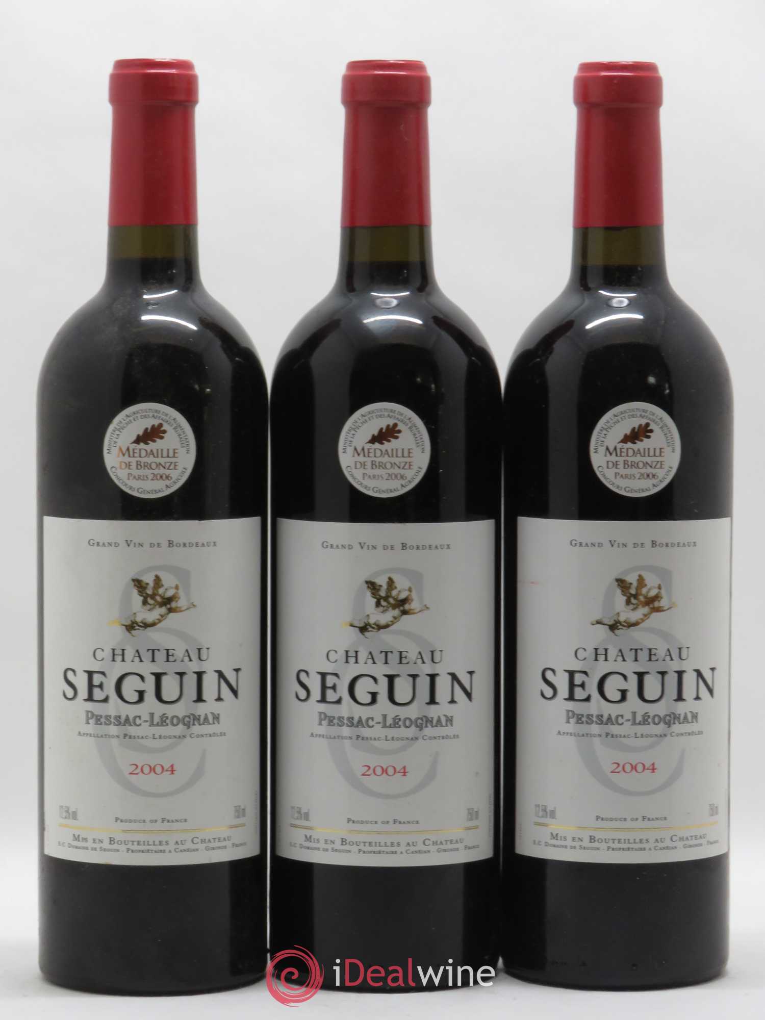 Pessac-Léognan Château Seguin 2004 - Lot de 3 bouteilles - 0