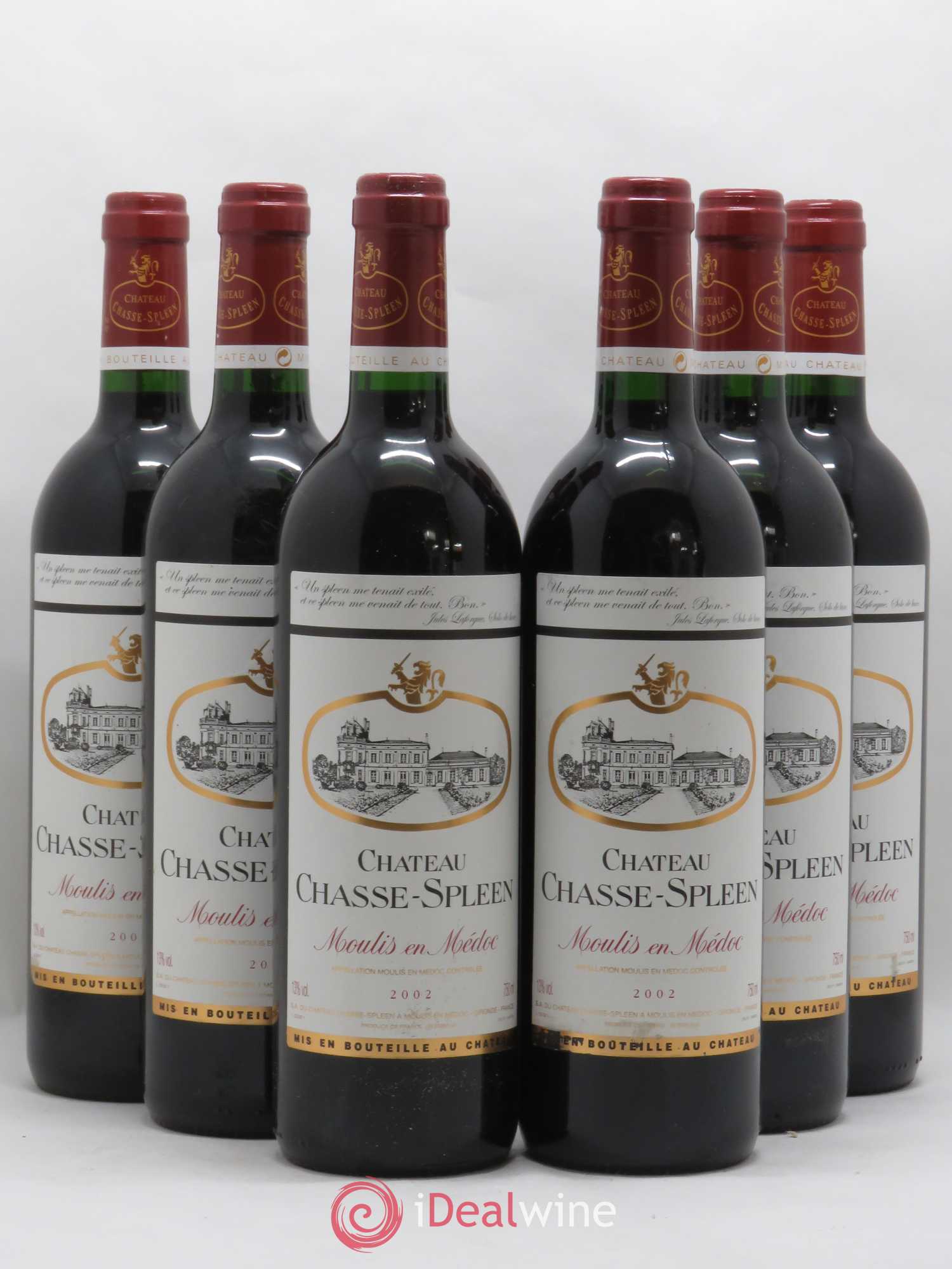 Château Chasse Spleen 2002 - Lot de 6 bouteilles - 0