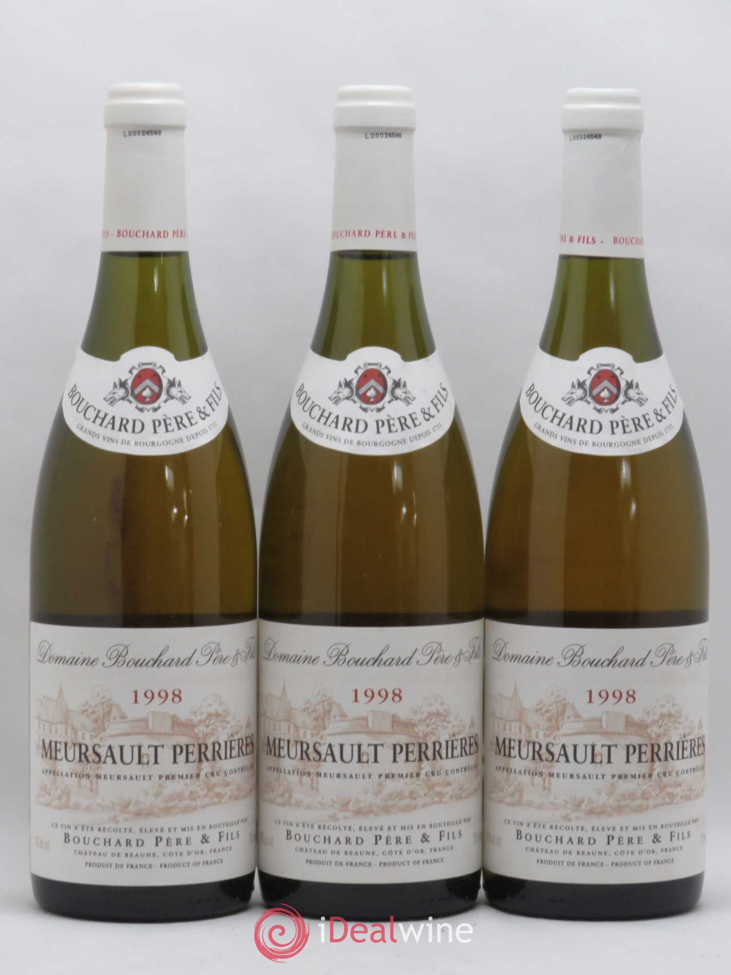 Meursault 1er Cru Perrières Bouchard Père & Fils 1998 - Lot de 3 bouteilles - 0