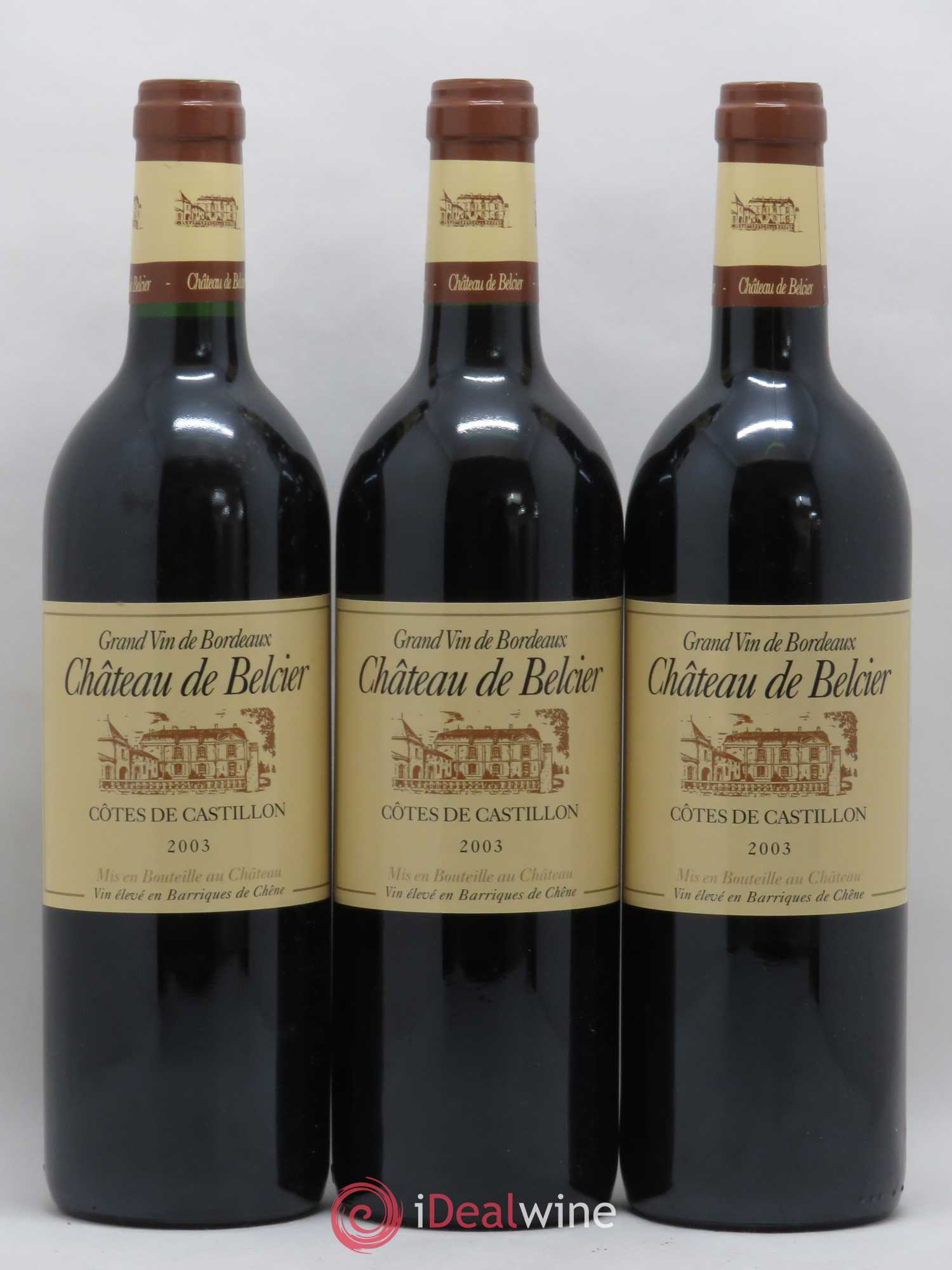 Castillon-Côtes-de-Bordeaux (Côtes-de-Castillon) Château de Belcier (sans prix de réserve) 2003 - Posten von 6 Flaschen - 2