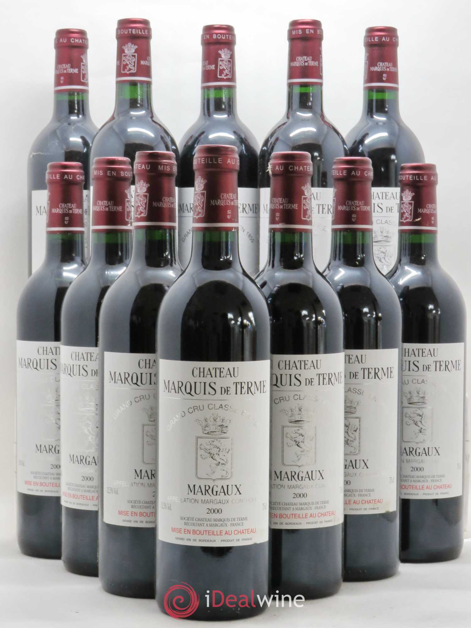 Château Marquis de Terme 4ème Grand Cru Classé 2000 - Lot de 12 bouteilles - 0