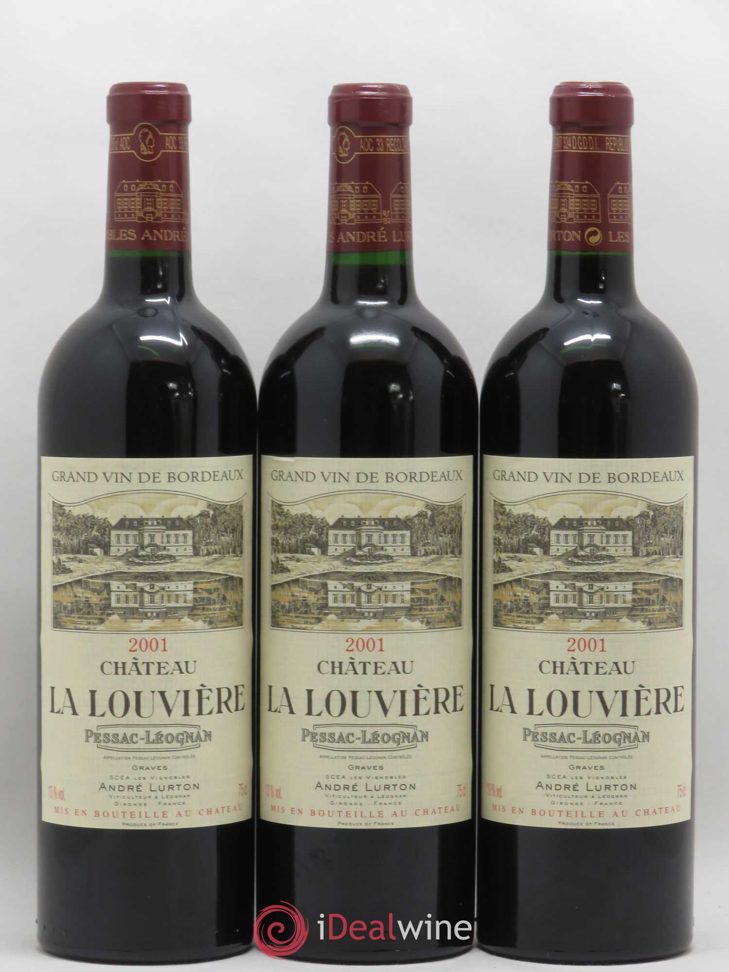 Château la Louvière 2001 - Lot de 12 bouteilles - 1