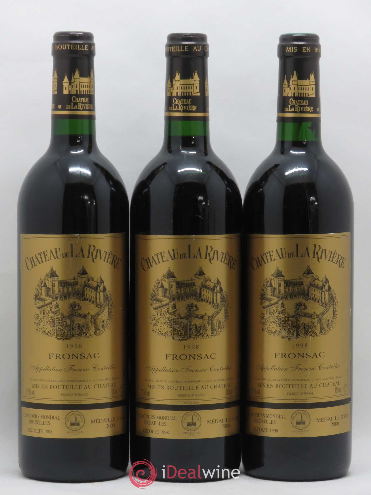 Château de La Rivière 1998 - Lot de 6 bouteilles - 1