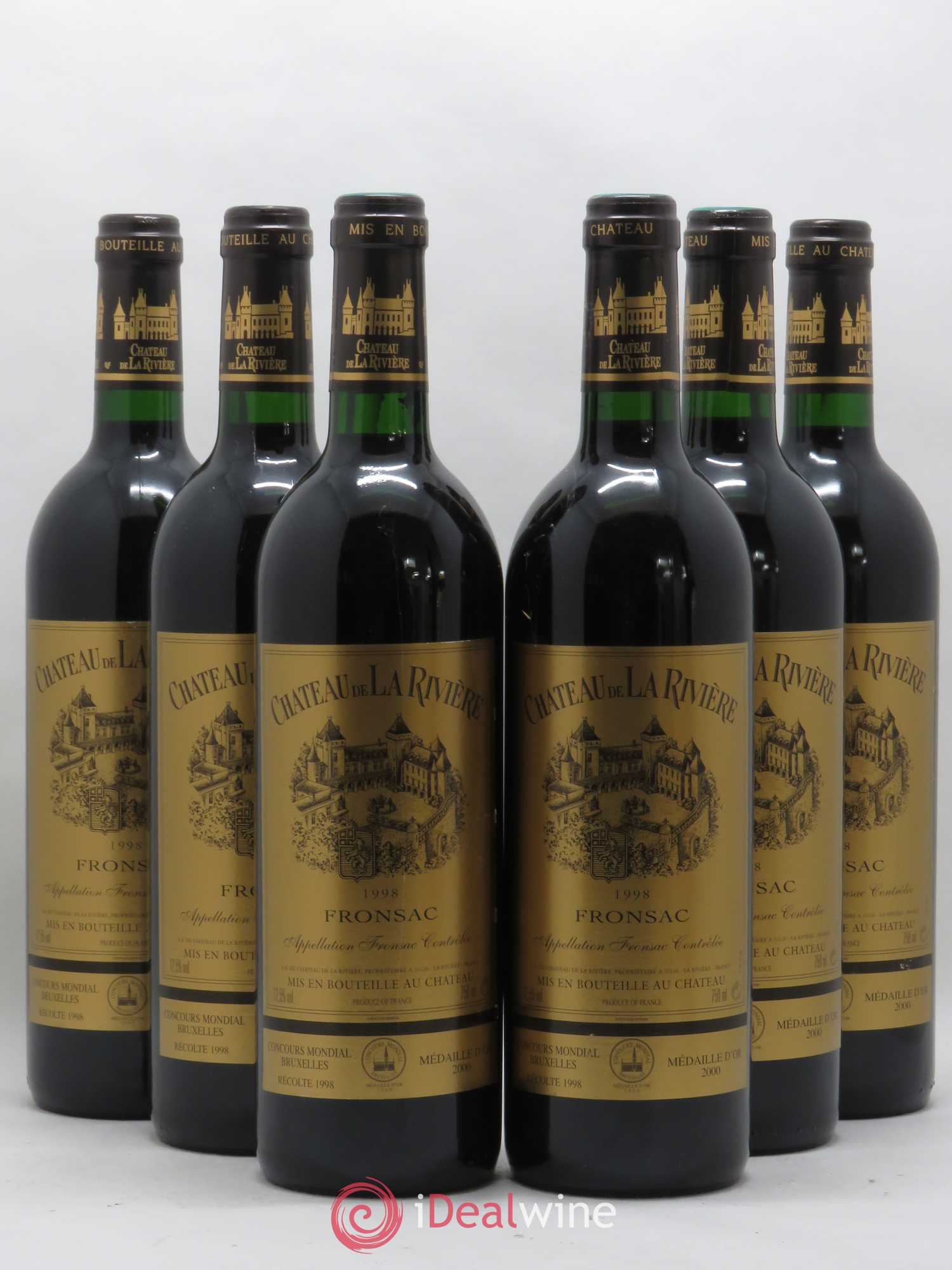 Château de La Rivière 1998 - Lot de 6 bouteilles - 0