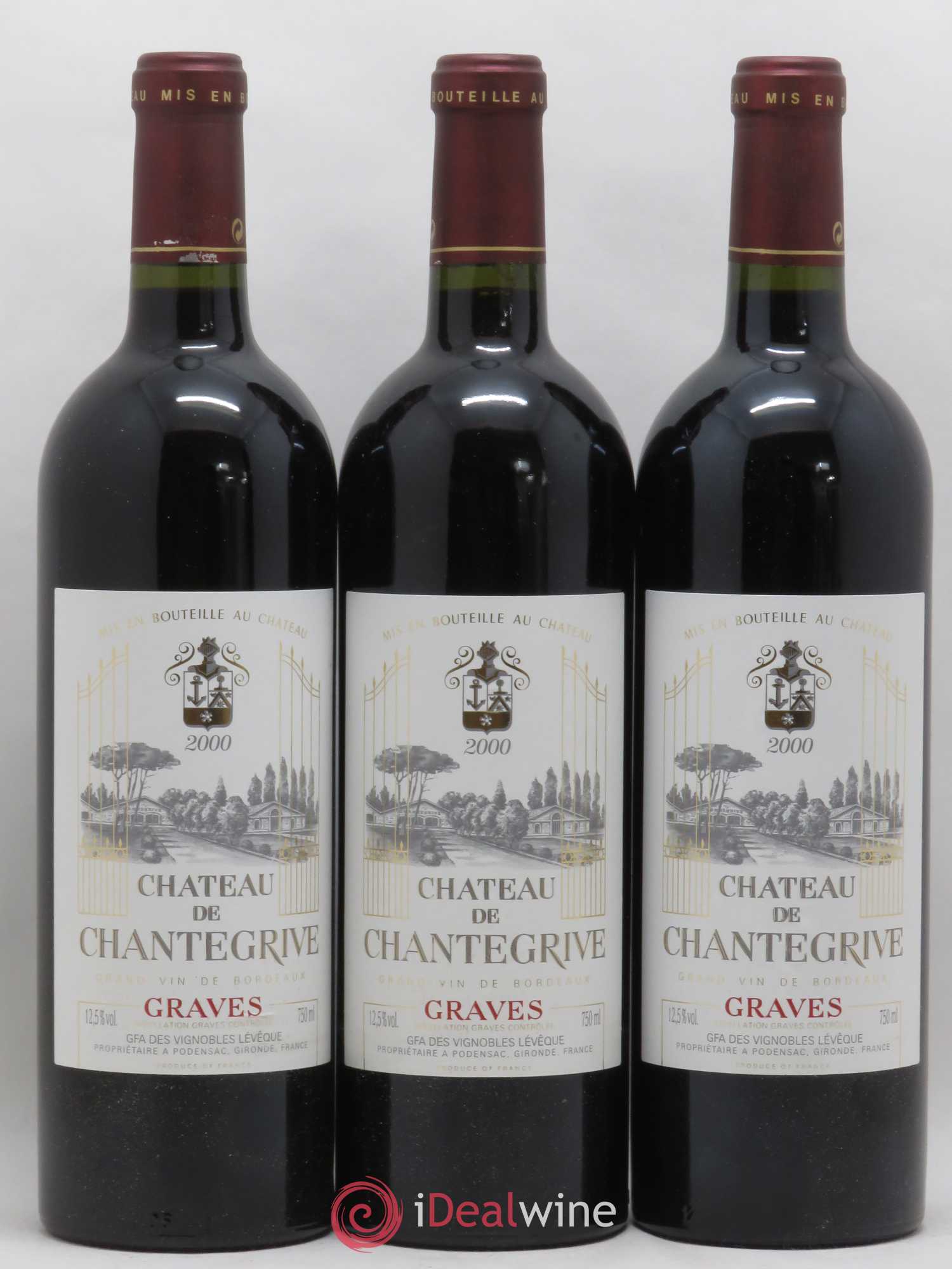 Château de Chantegrive 2000 - Posten von 12 Flaschen - 2