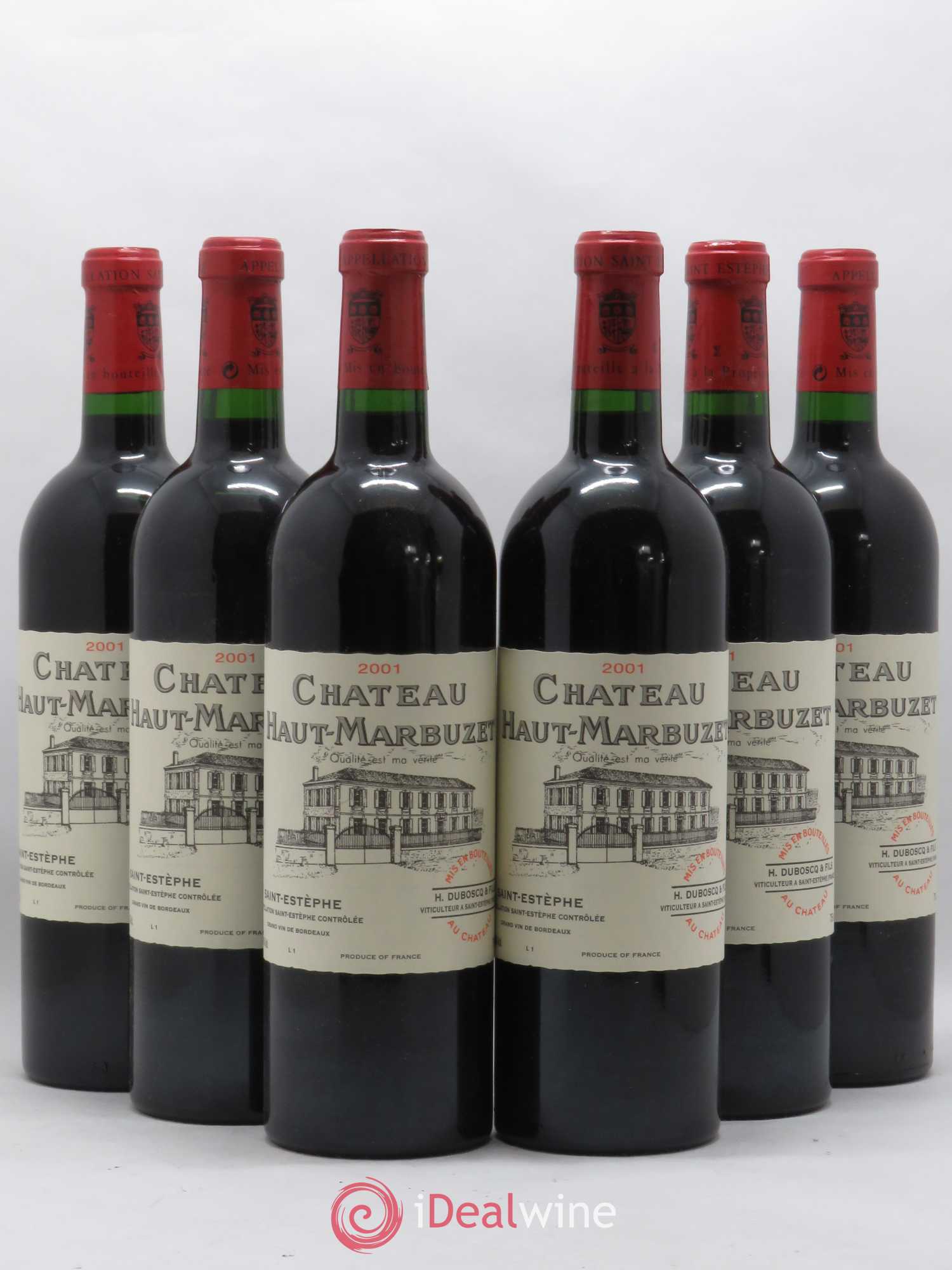 Château Haut Marbuzet 2001 - Lot de 6 bouteilles - 0
