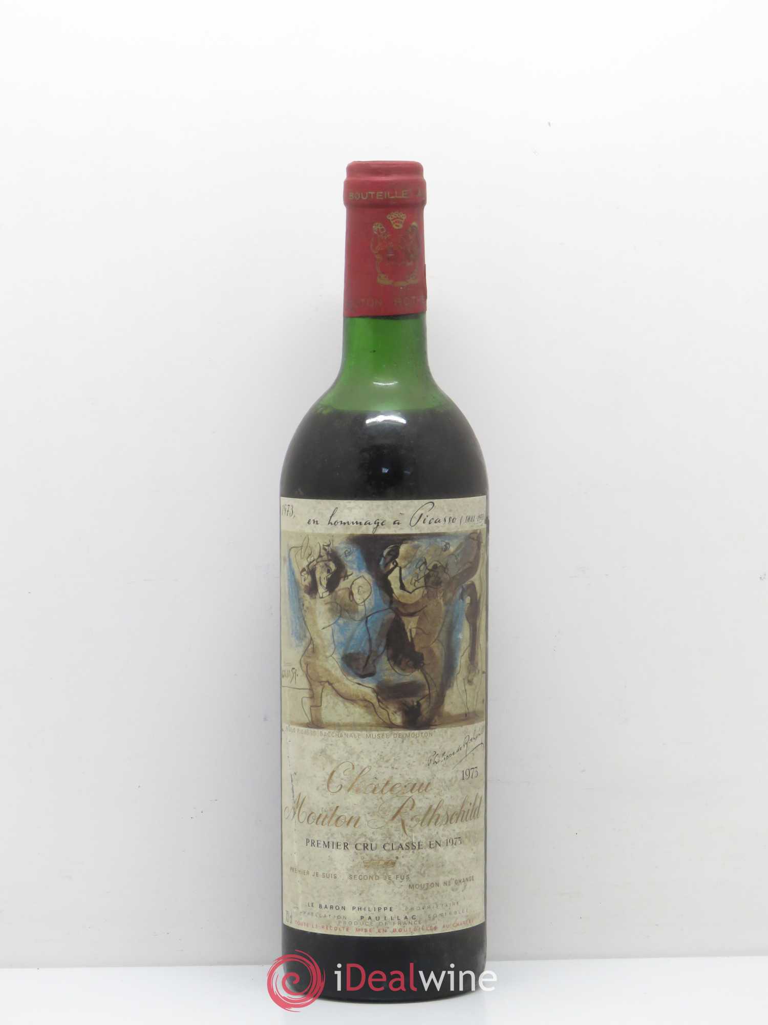 Château Mouton Rothschild 1er Grand Cru Classé 1975 - Lot de 1 bouteille - 0