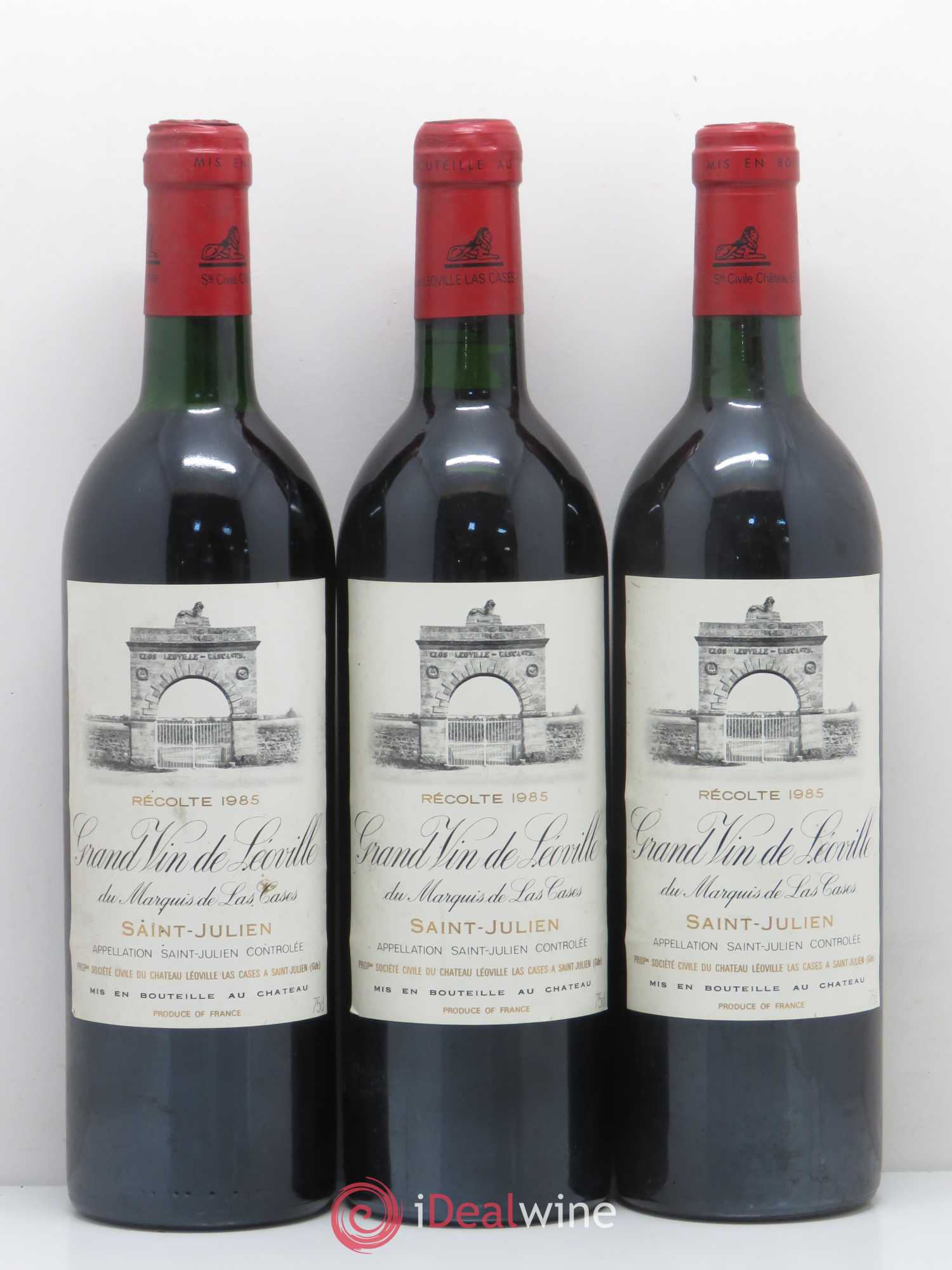 Château Léoville Las Cases 2ème Grand Cru Classé 1985 - Lot de 3 bouteilles - 0