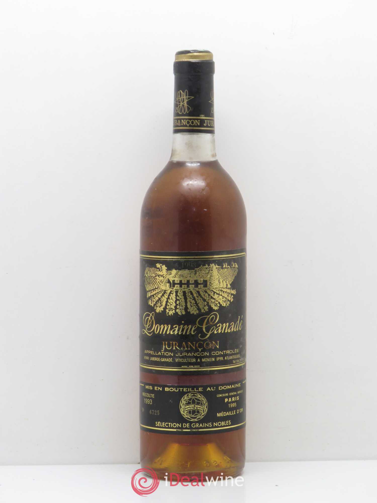 Jurançon Selection Grains Nobles Domaine Ganadé 1993 - Posten von 1 Flasche - 0