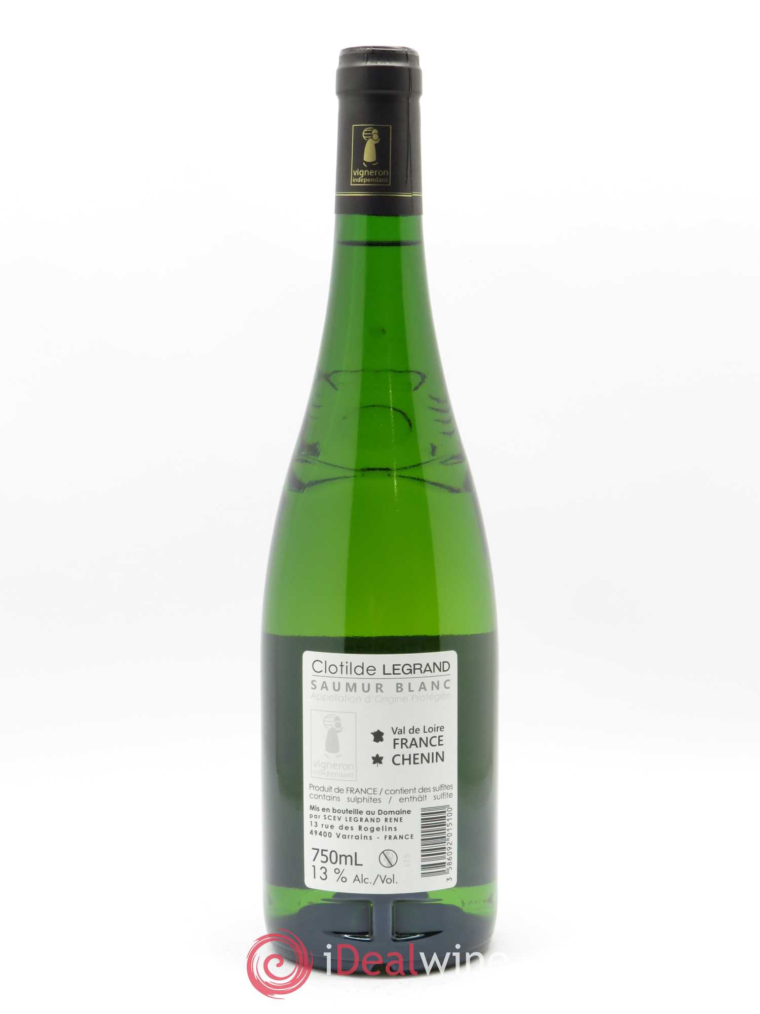 Saumur A L'écart Clotilde Legrand (anciennement René-Noël Legrand) 2015 - Lot of 1 bottle - 1