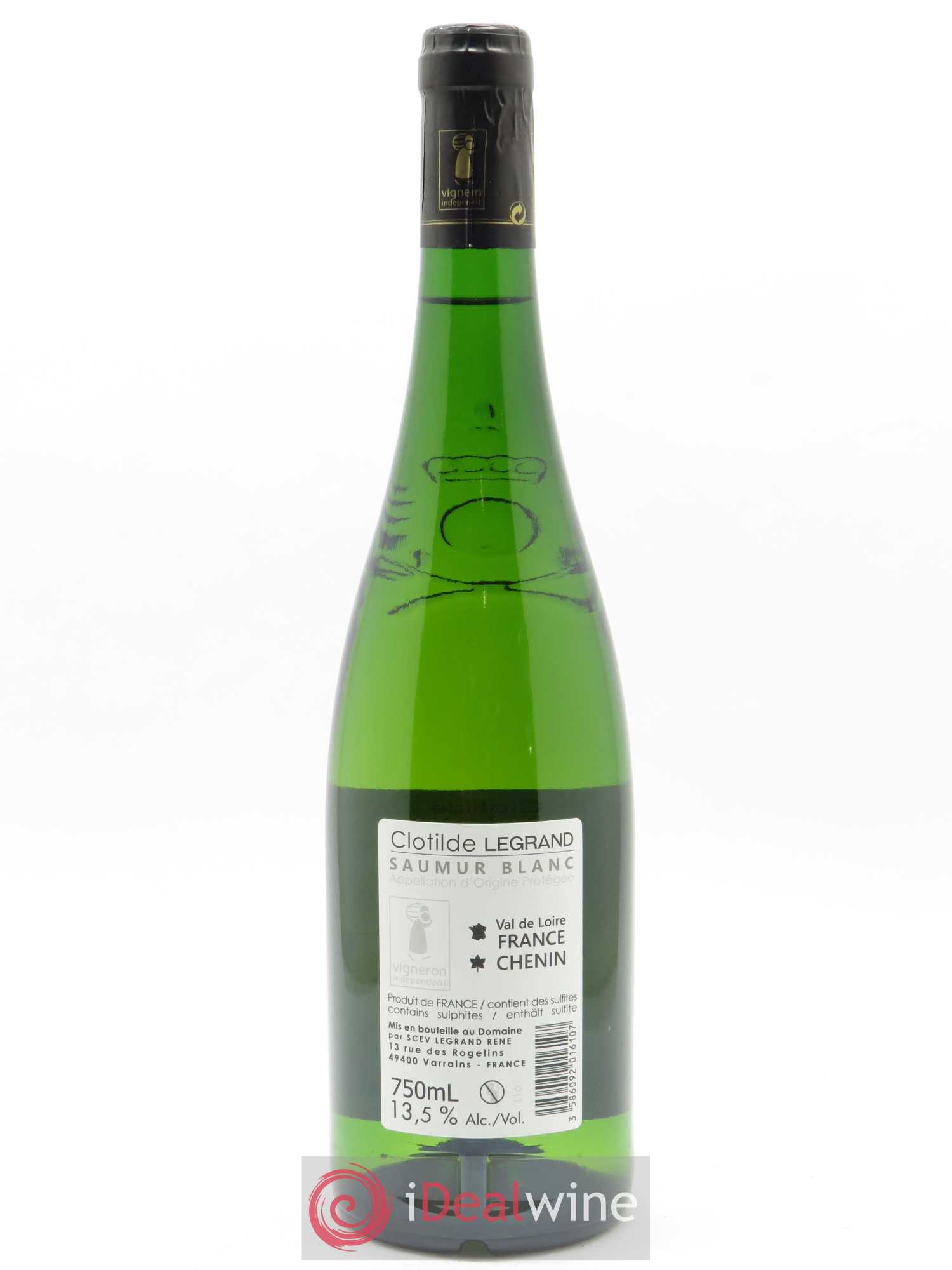 Saumur A L'écart Clotilde Legrand (anciennement René-Noël Legrand) 2016 - Lot de 1 bouteille - 1