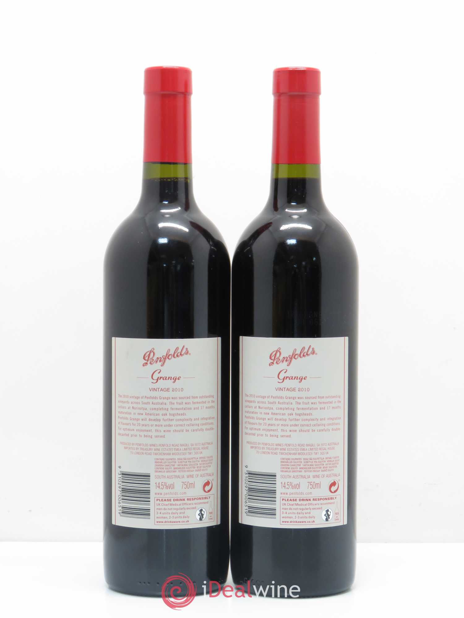South Australia Penfolds Wines Grange Bin 95 2010 - Lot de 2 bouteilles - 1