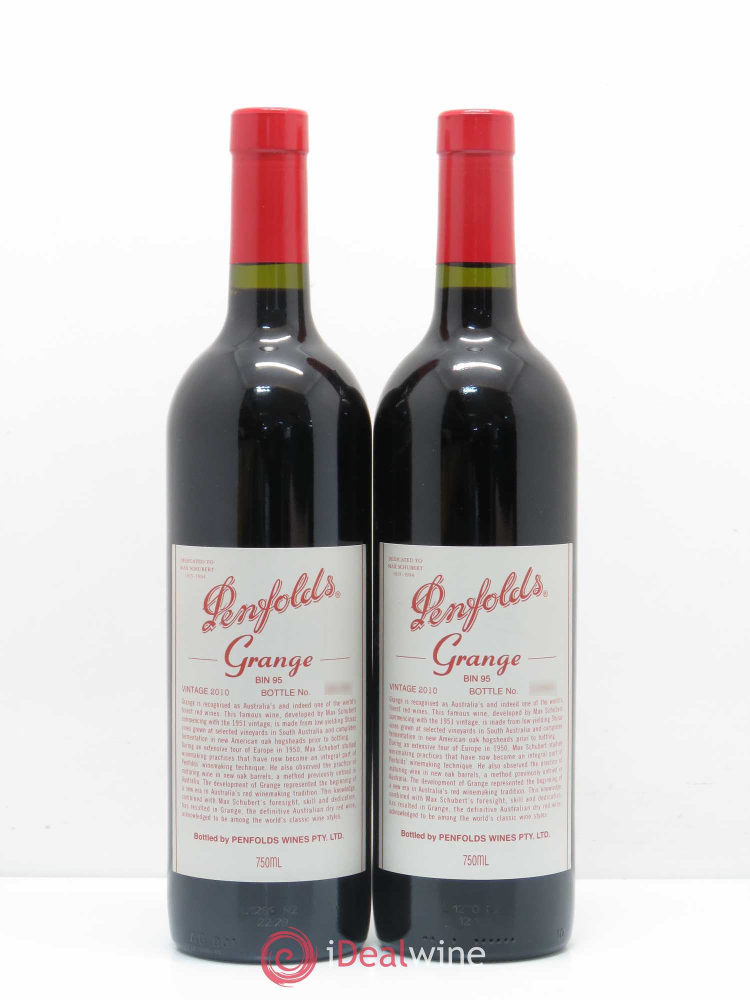 South Australia Penfolds Wines Grange Bin 95 2010 - Lot de 2 bouteilles - 0