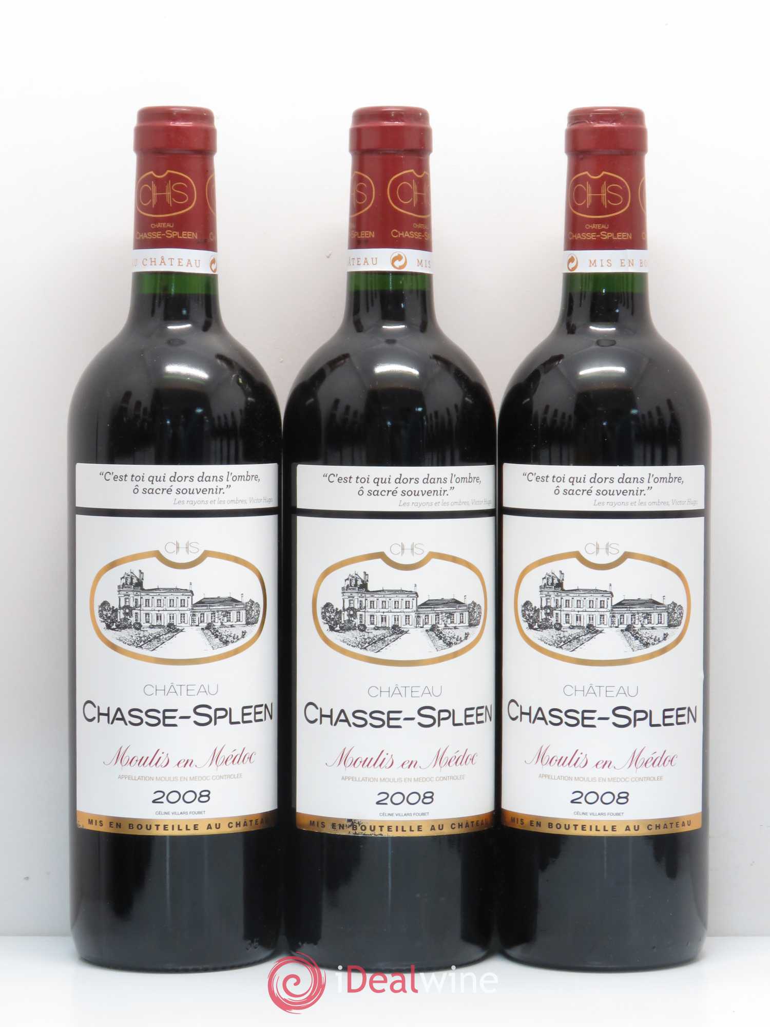 Château Chasse Spleen 2008 - Lot de 12 bouteilles - 1