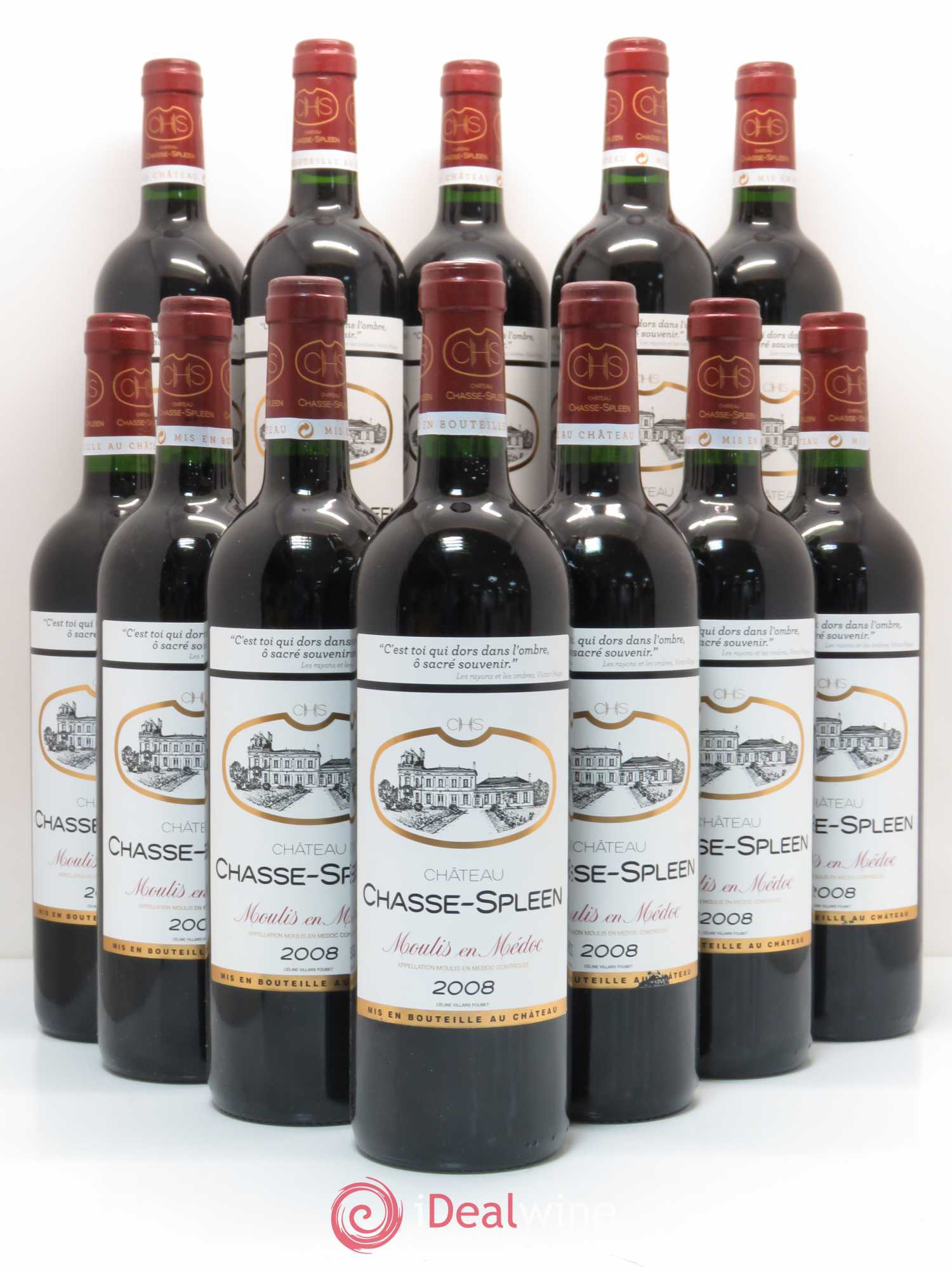 Château Chasse Spleen 2008 - Lot de 12 bouteilles - 0