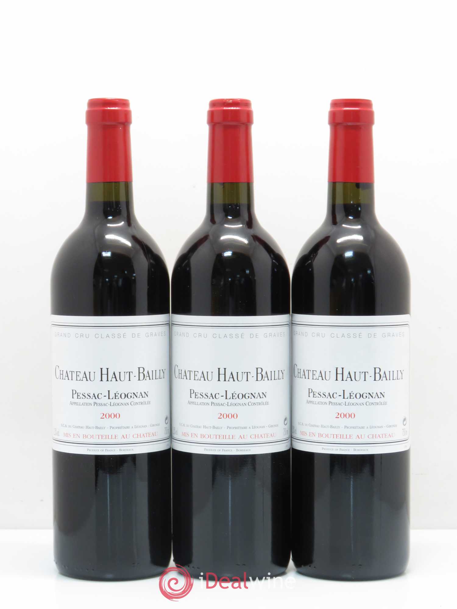 Château Haut-Bailly Cru Classé de Graves 2000 - Lot de 3 bouteilles - 0