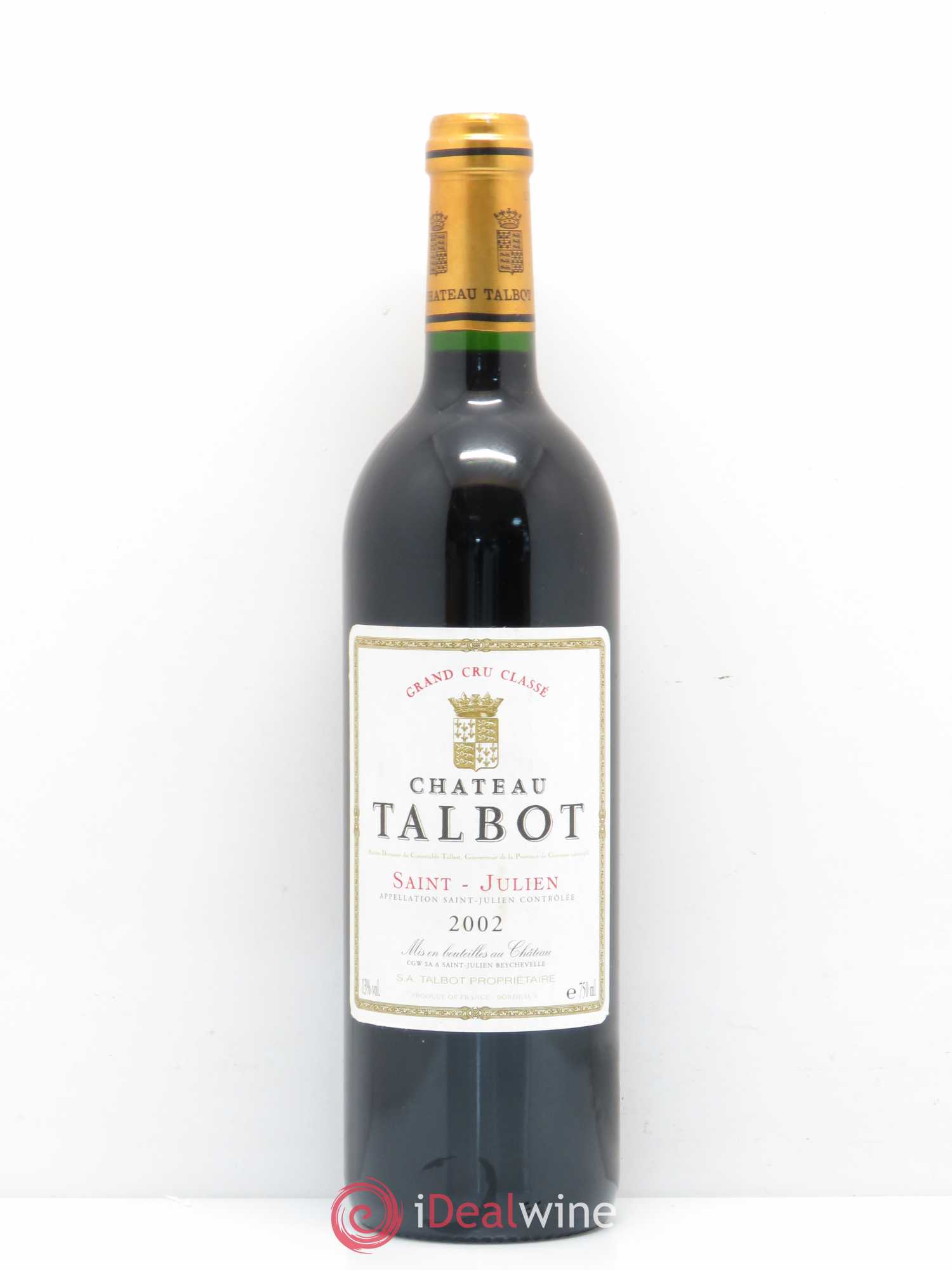 Château Talbot 4ème Grand Cru Classé 2002 - Lot de 1 bouteille - 0