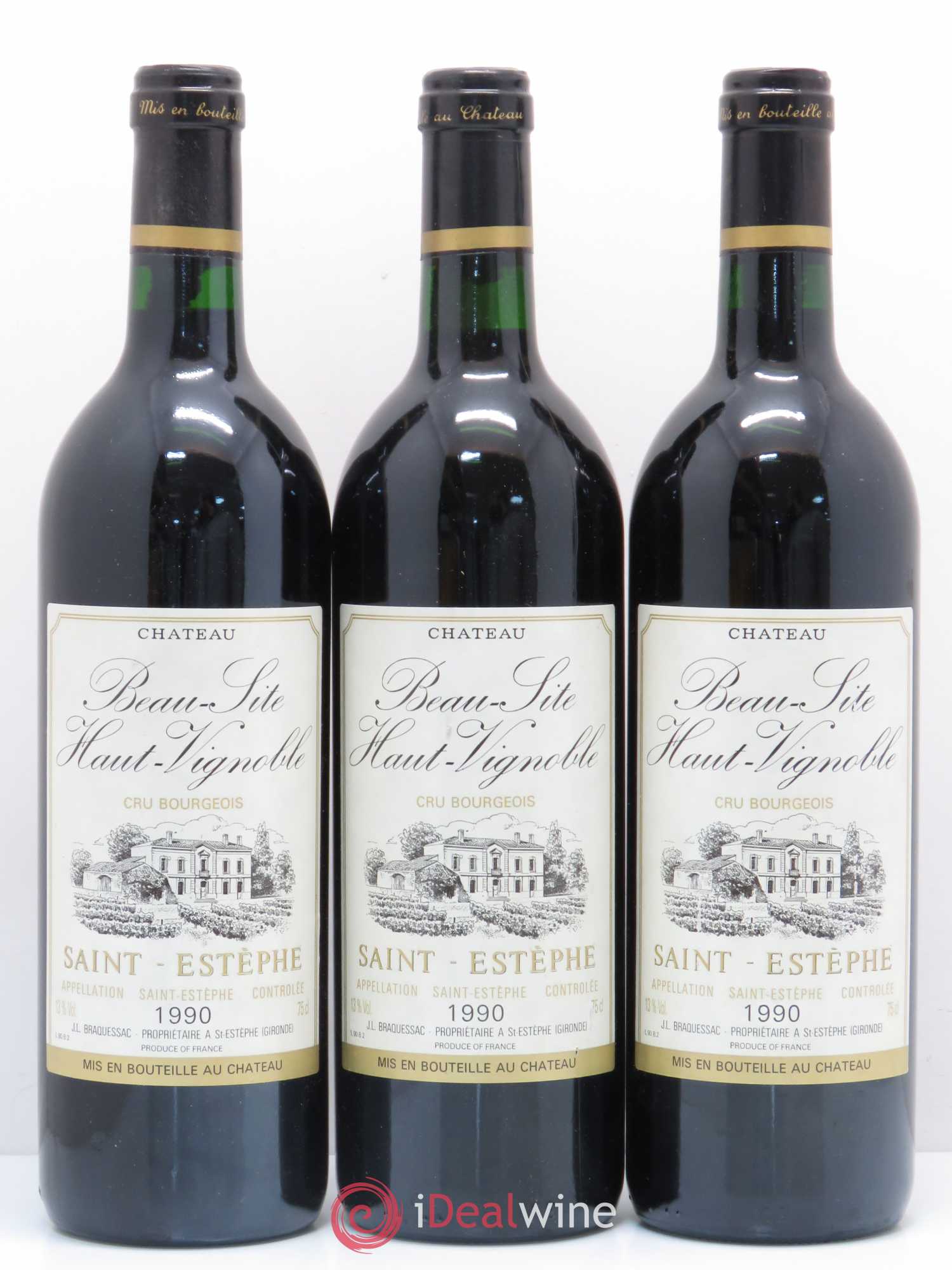 Château Beau Site Haut Vignoble Cru Bourgeois 1990 - Lot de 12 bouteilles - 1
