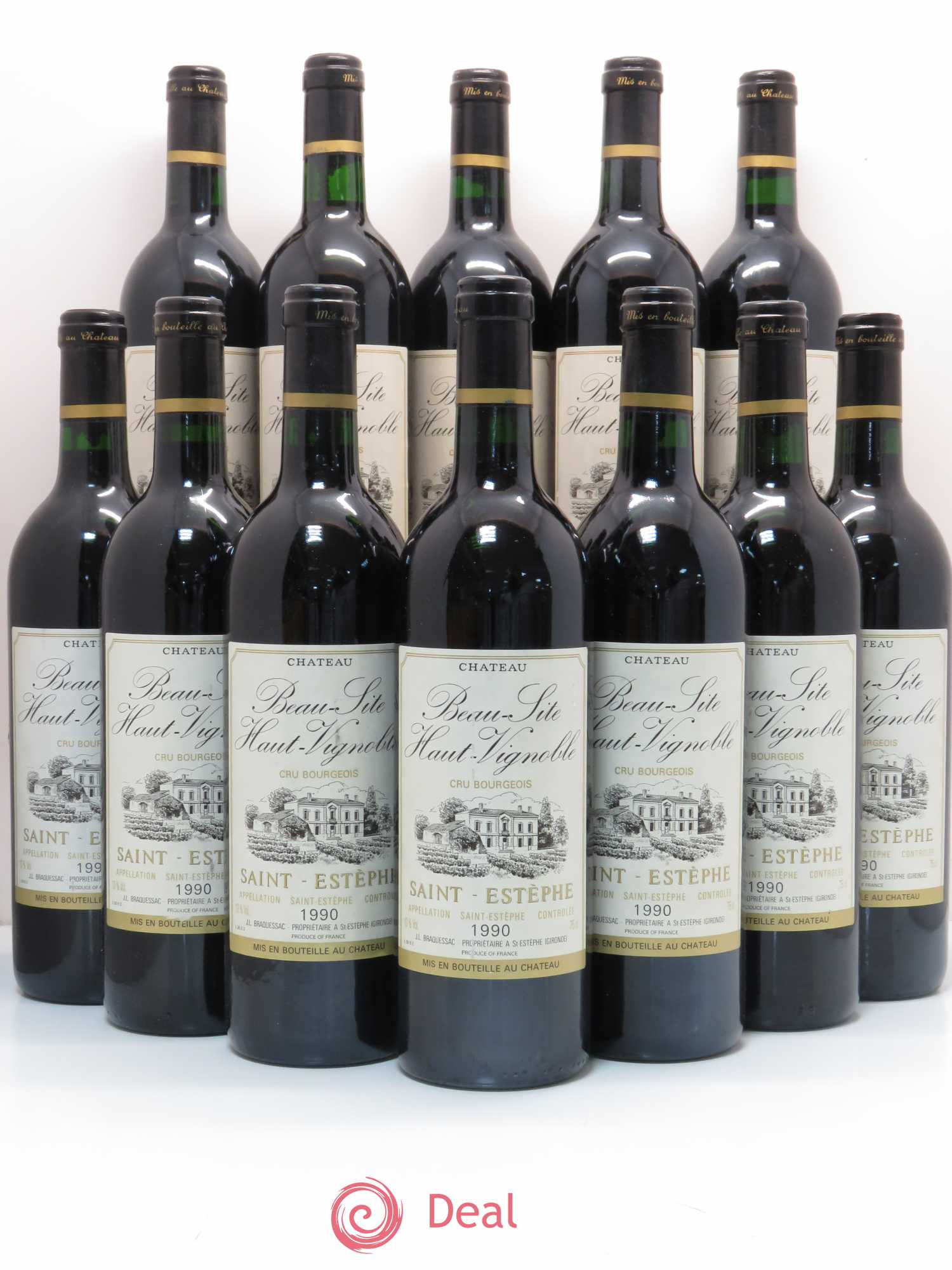 Château Beau Site Haut Vignoble Cru Bourgeois 1990 - Lot de 12 bouteilles - 0