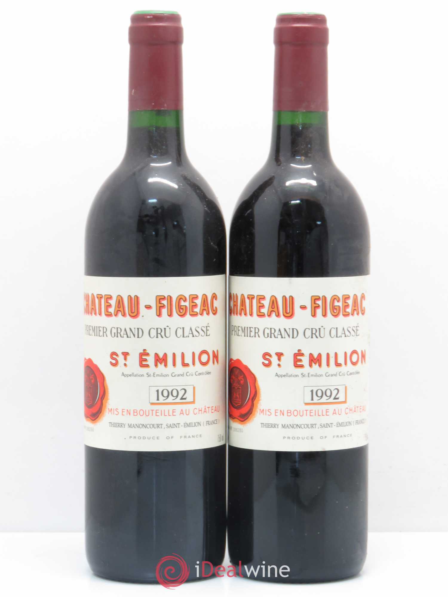 Château Figeac 1er Grand Cru Classé A 1992 - Lot de 2 bouteilles - 0
