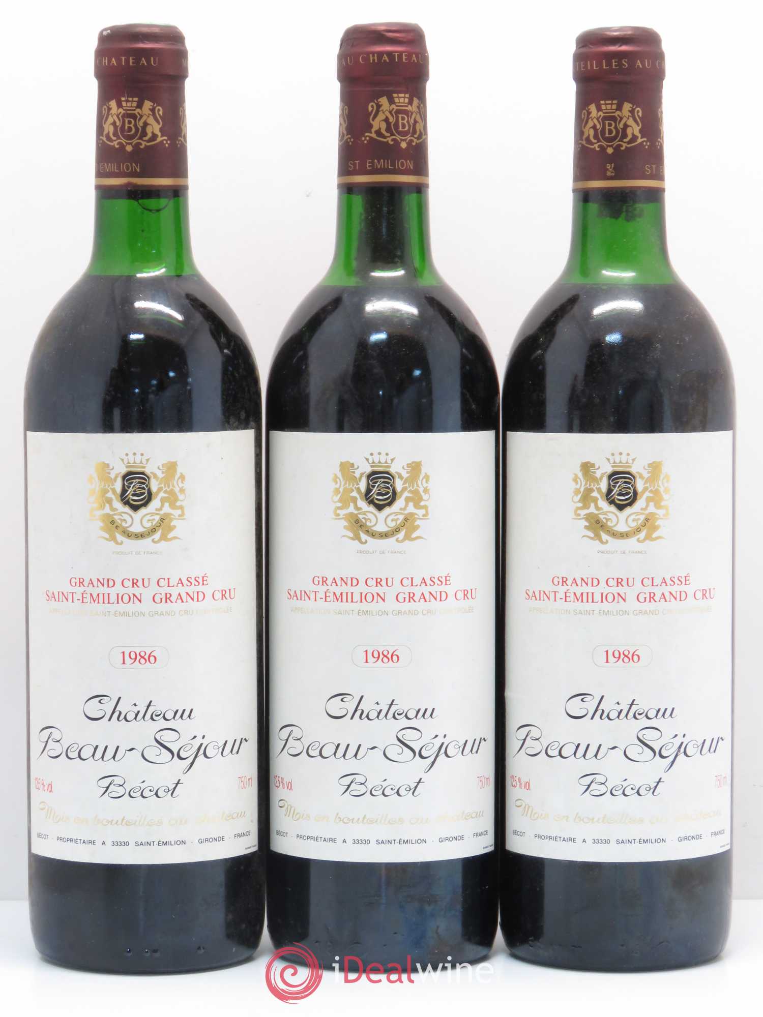 Château Beau-Séjour Bécot 1er Grand Cru Classé B 1986 - Lot de 6 bouteilles - 1
