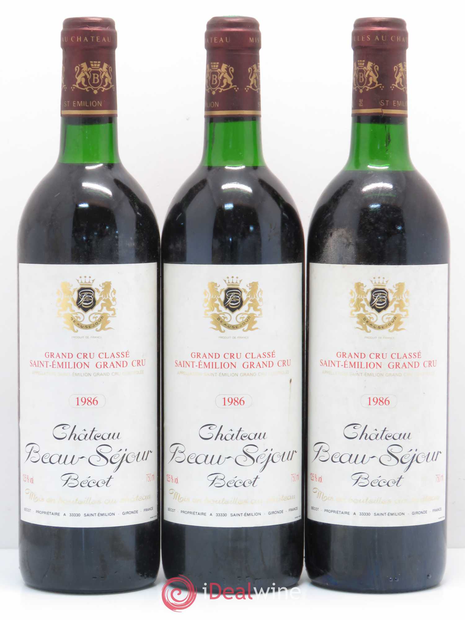 Château Beau-Séjour Bécot 1er Grand Cru Classé B 1986 - Lot de 6 bouteilles - 2