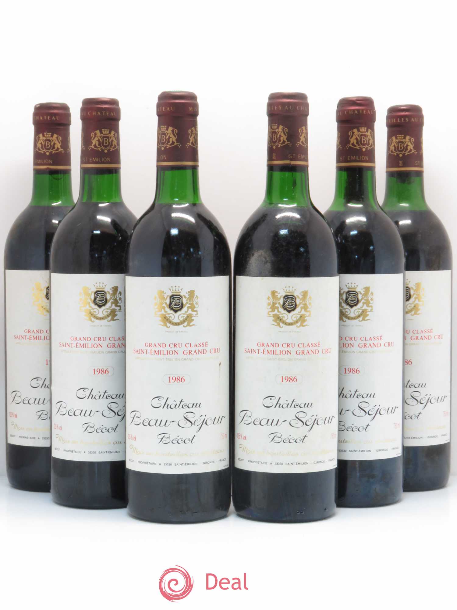 Château Beau-Séjour Bécot 1er Grand Cru Classé B 1986 - Lot de 6 bouteilles - 0