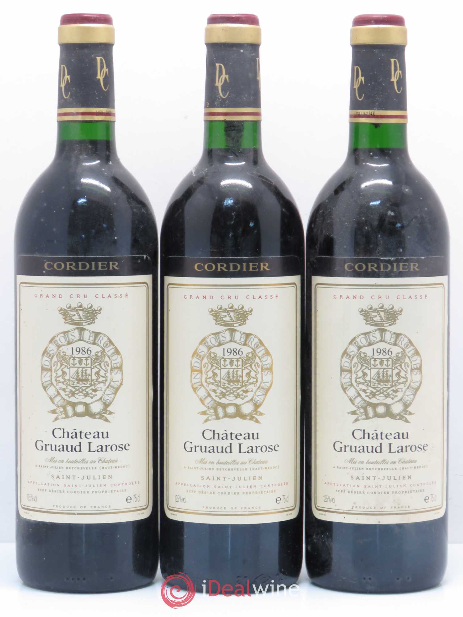 Château Gruaud Larose 2ème Grand Cru Classé 1986 - Lot de 3 bouteilles - 0