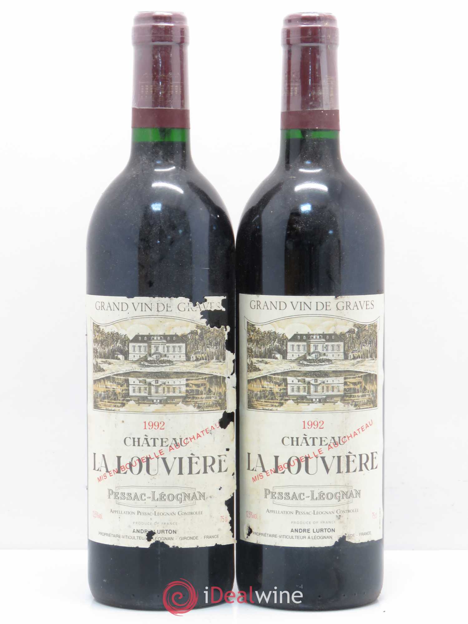 Château la Louvière 1992 - Lot de 2 bouteilles - 0