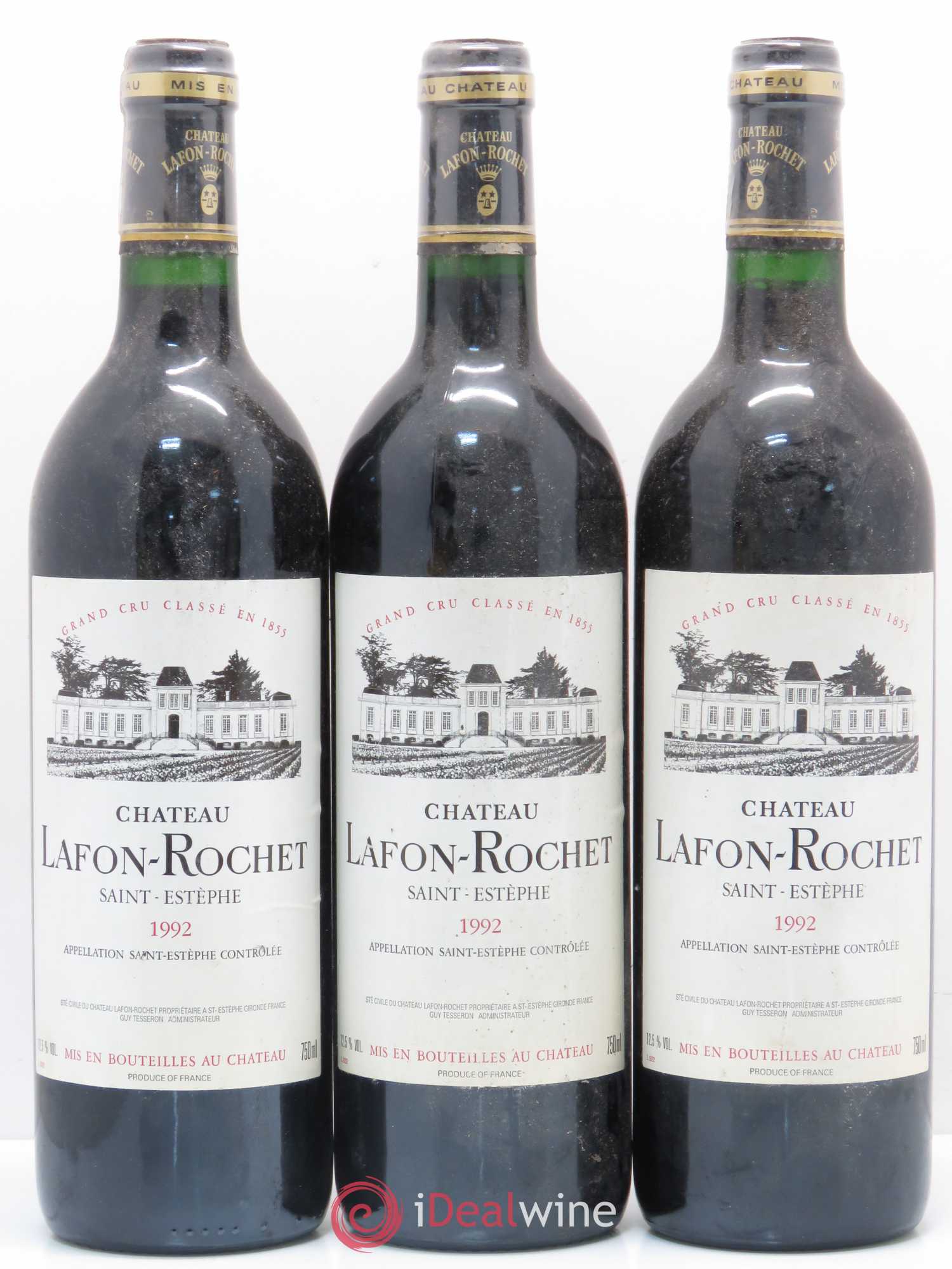 Château Lafon Rochet 4ème Grand Cru Classé 1992 - Lot de 3 bouteilles - 0
