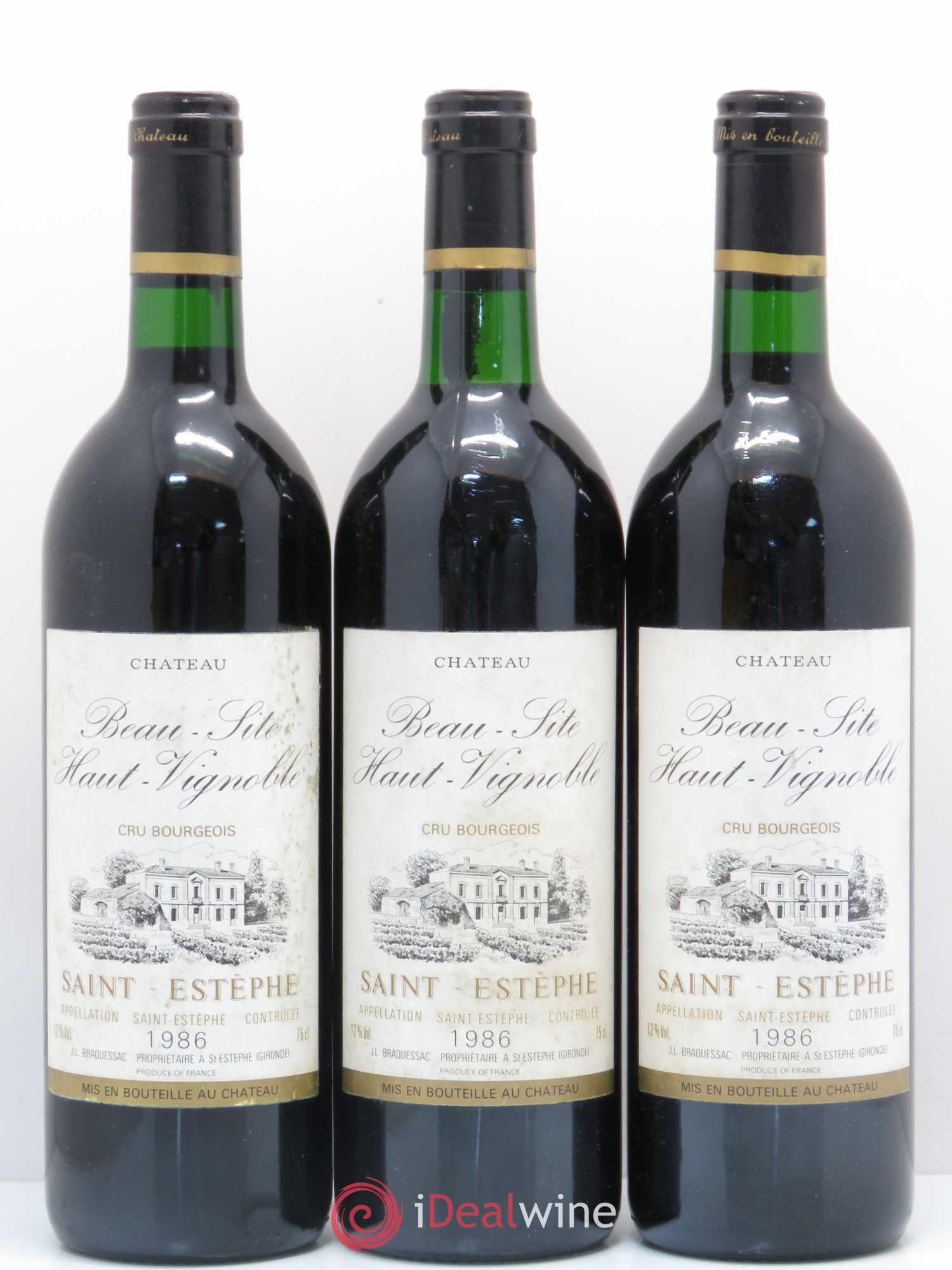 Château Beau Site Haut Vignoble Cru Bourgeois 1986 - Lotto di 12 bottiglie - 1