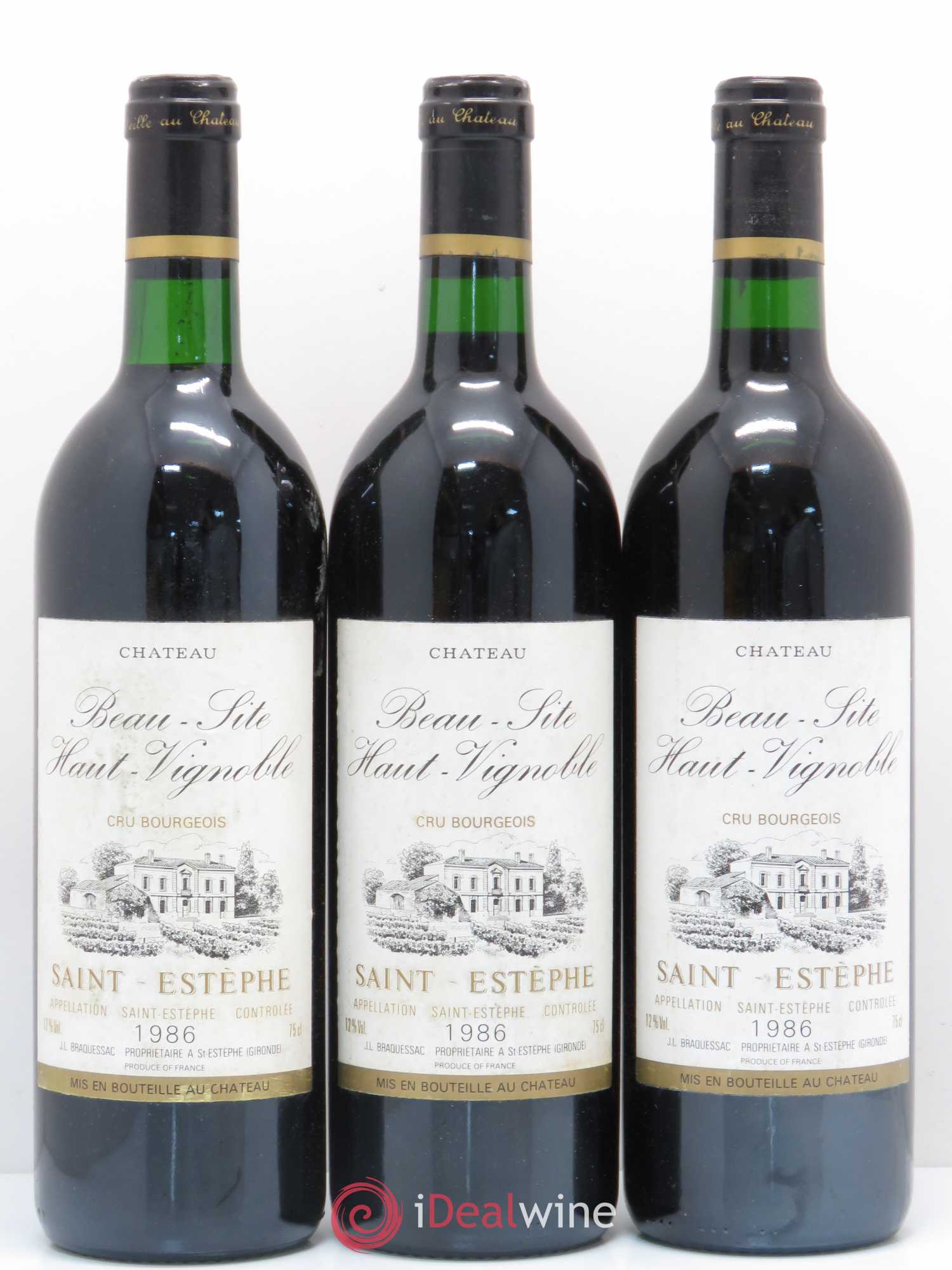 Château Beau Site Haut Vignoble Cru Bourgeois 1986 - Lotto di 12 bottiglie - 3