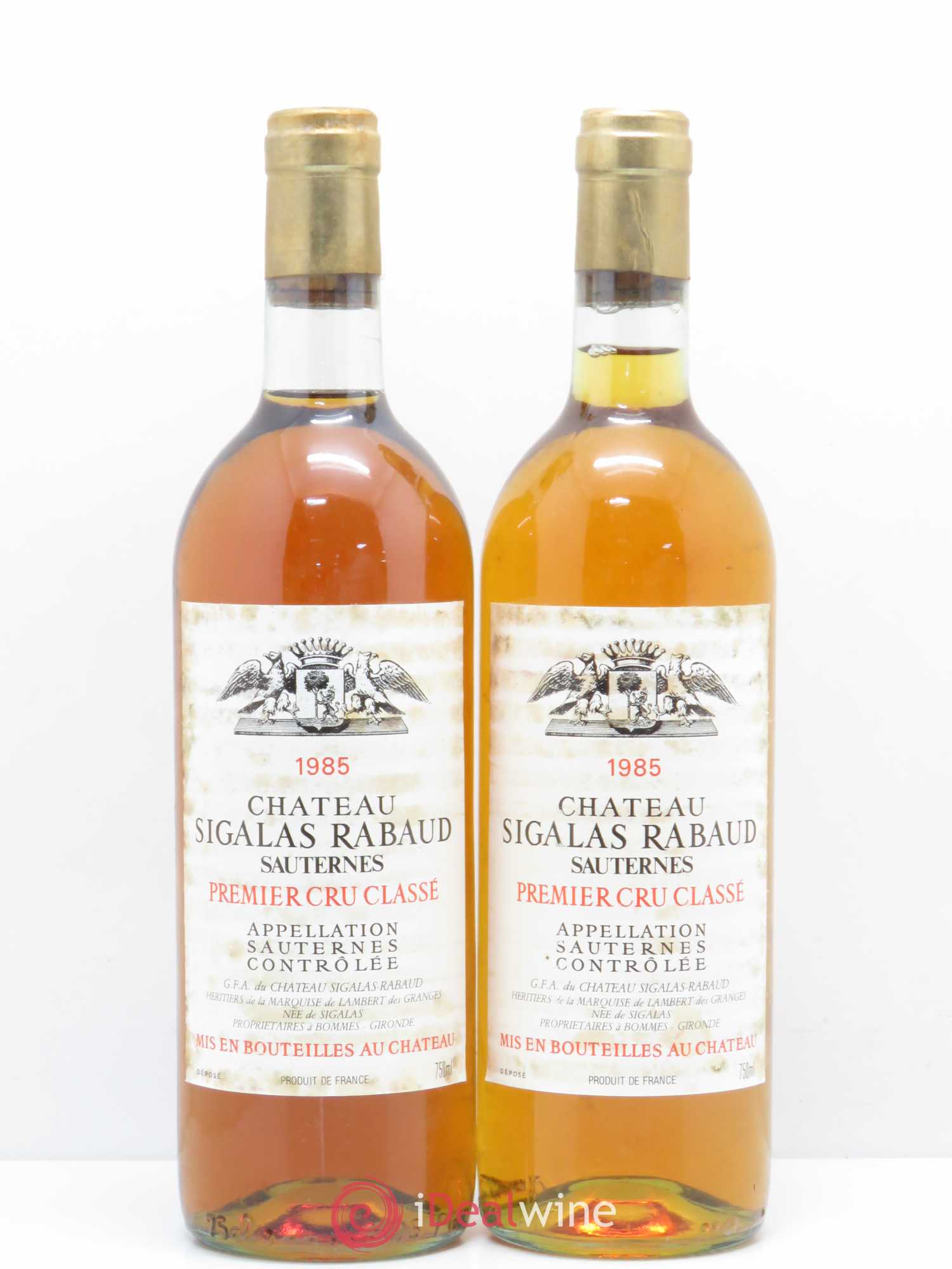 Château Sigalas Rabaud 1er Grand Cru Classé 1985 - Lotto di 2 bottiglie - 0