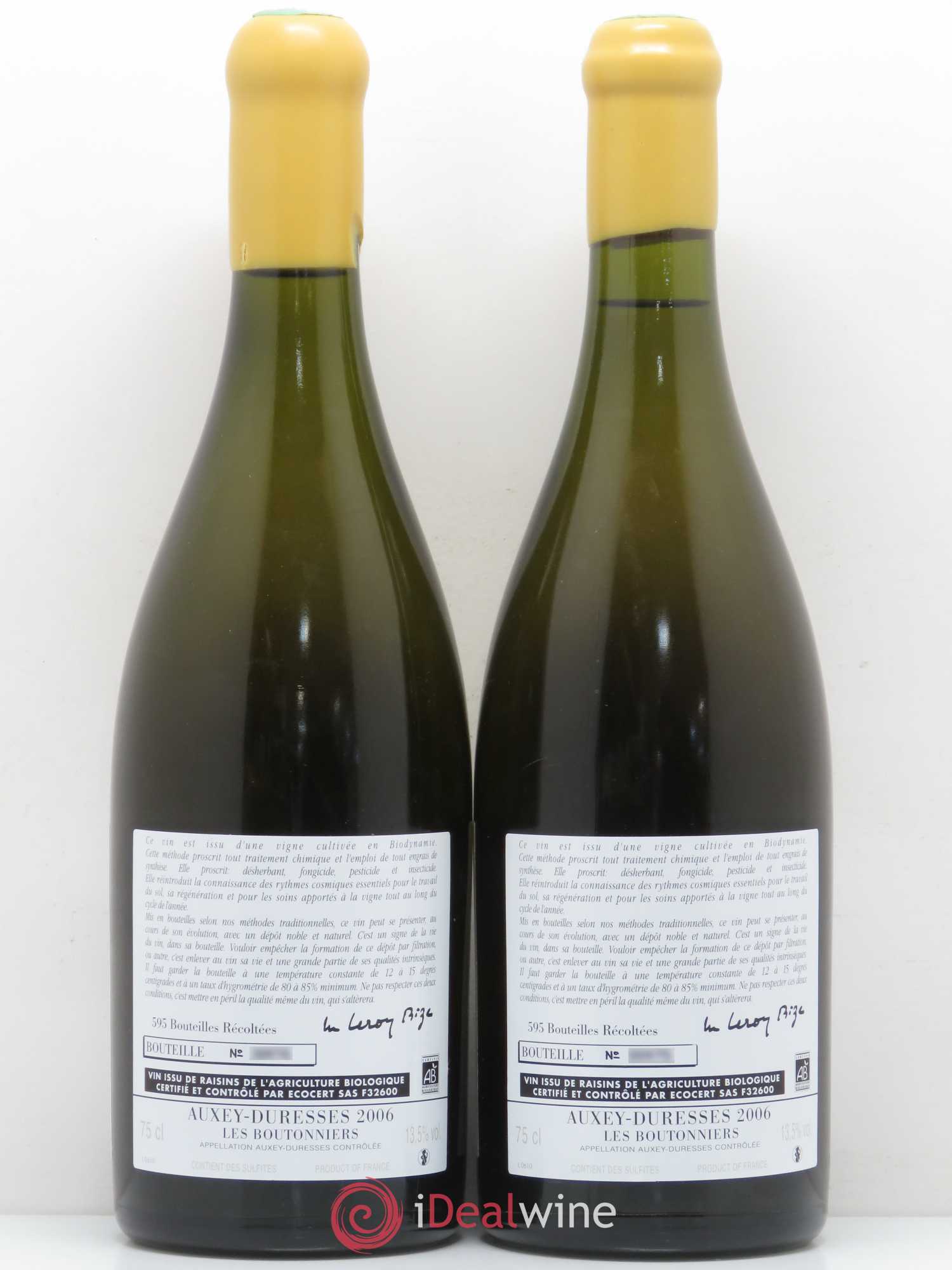 Auxey-Duresses Les Boutonniers d'Auvenay (Domaine) 2006 - Lot de 2 bouteilles - 1