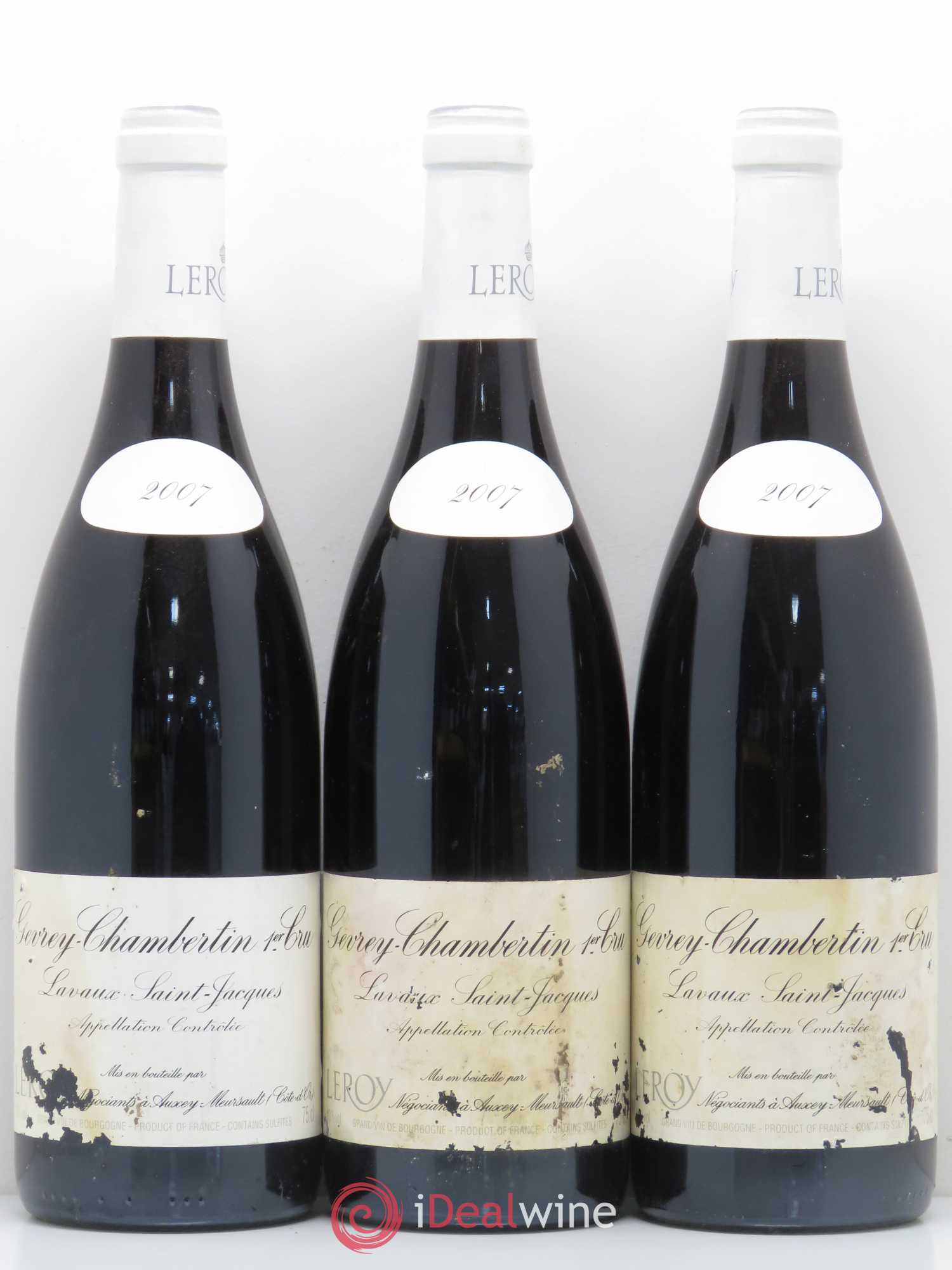 Gevrey-Chambertin 1er Cru Lavaux Saint Jacques Leroy SA 2007 - Posten von 3 Flaschen - 0