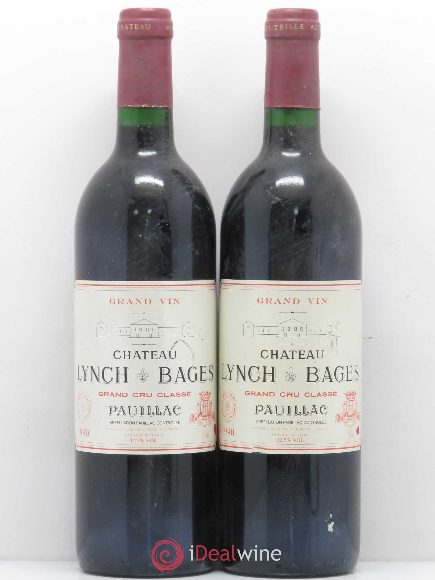 Château Lynch Bages 5ème Grand Cru Classé 1990 - Lot de 2 bouteilles - 0