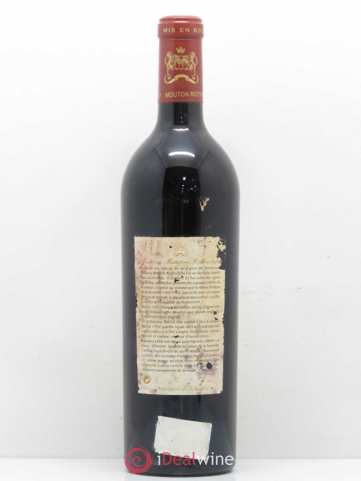 Château Mouton Rothschild 1er Grand Cru Classé 2002 - Lot de 1 bouteille - 1
