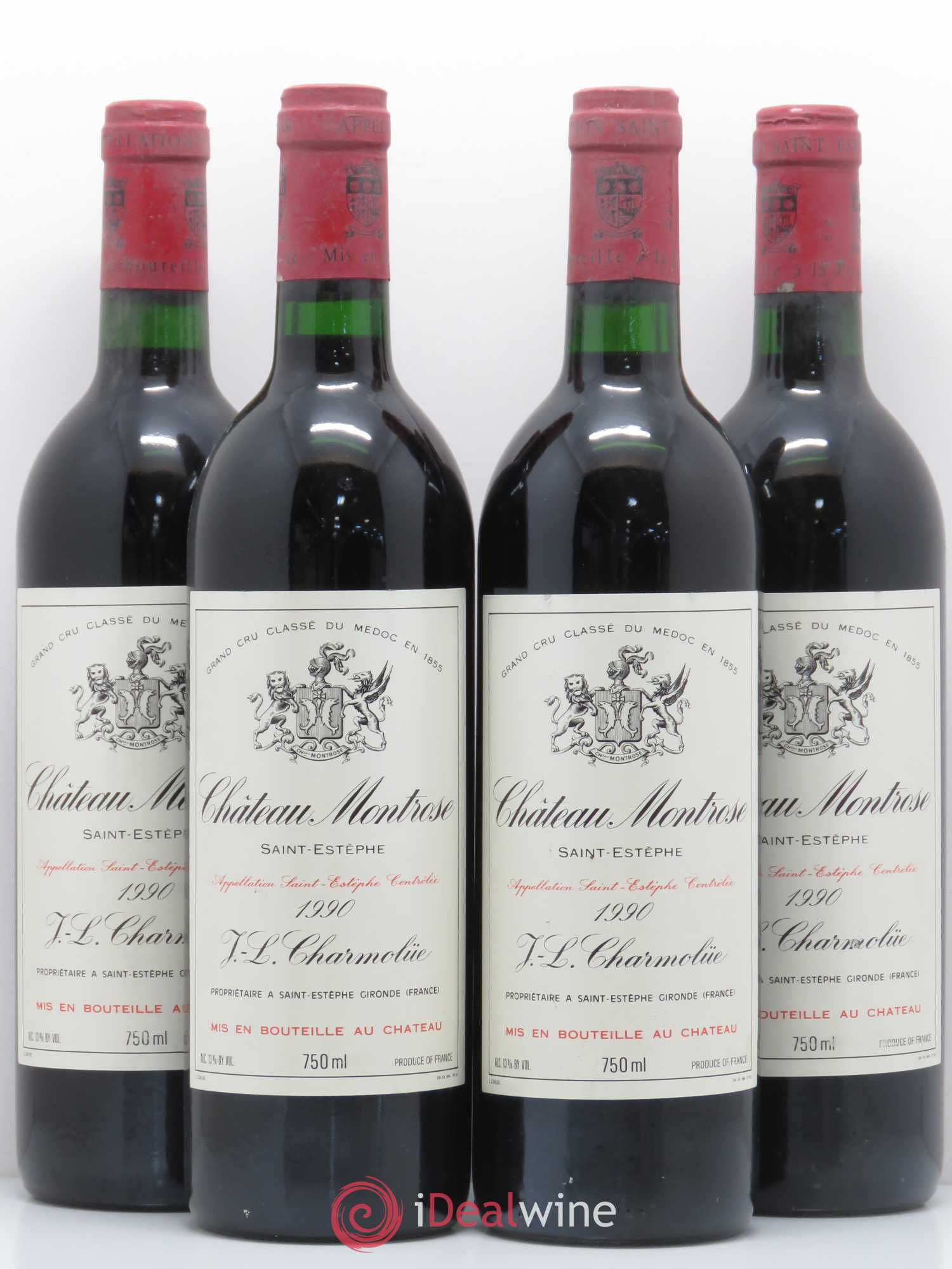 Château Montrose 2ème Grand Cru Classé 1990 - Lot de 4 bouteilles - 0