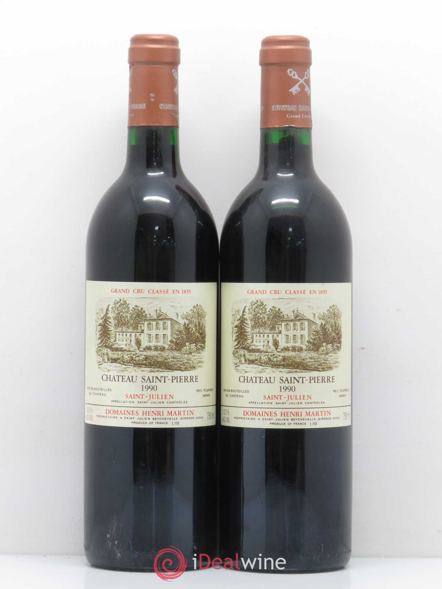 Château Saint-Pierre 4ème Grand Cru Classé 1990 - Lot de 2 bouteilles - 0