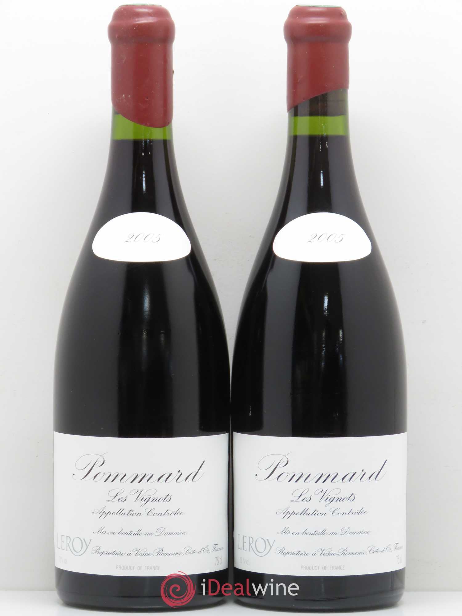 Pommard Les Vignots Leroy (Domaine) 2005 - Lot de 2 bouteilles - 0