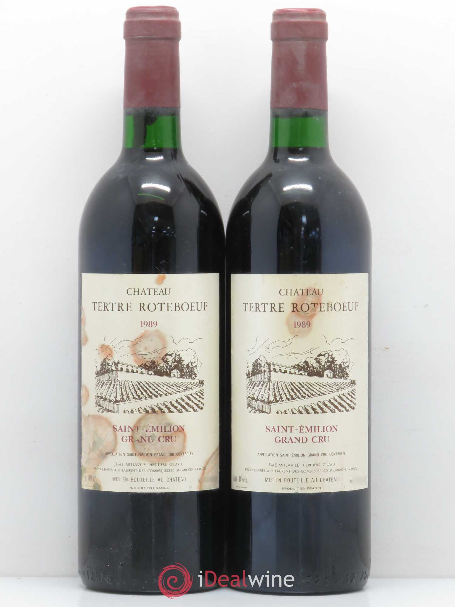 Château Tertre Roteboeuf 1989 - Lot de 2 bouteilles - 0