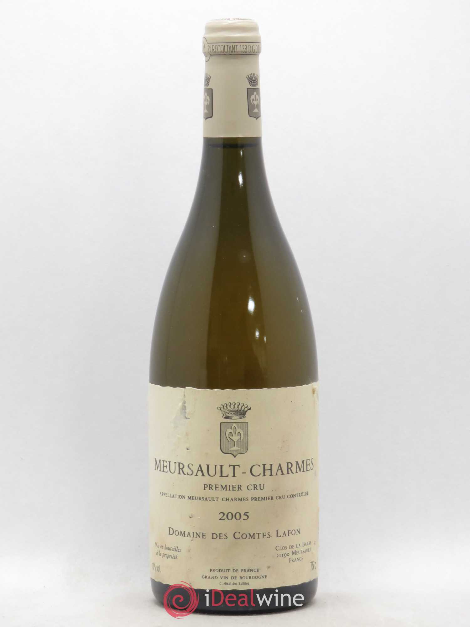 Meursault 1er Cru Charmes Comtes Lafon (Domaine des) 2005 - Lot de 1 bouteille - 0