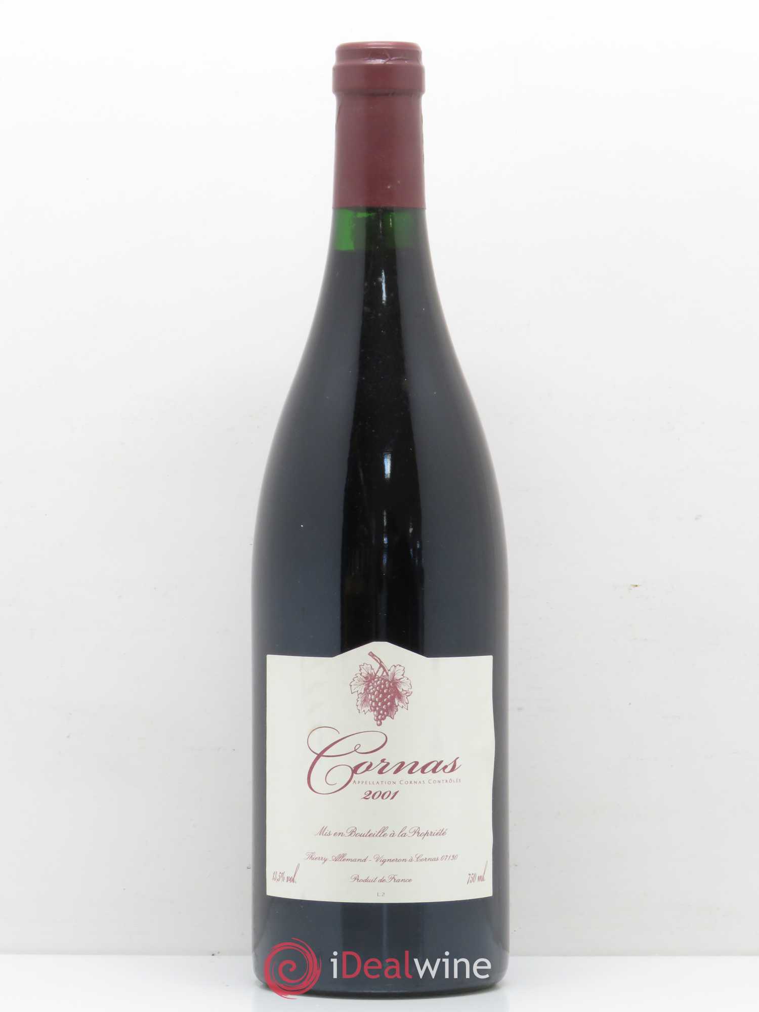 Cornas Thierry Allemand cuvée sans souffre 2001 - Posten von 1 Flasche - 0