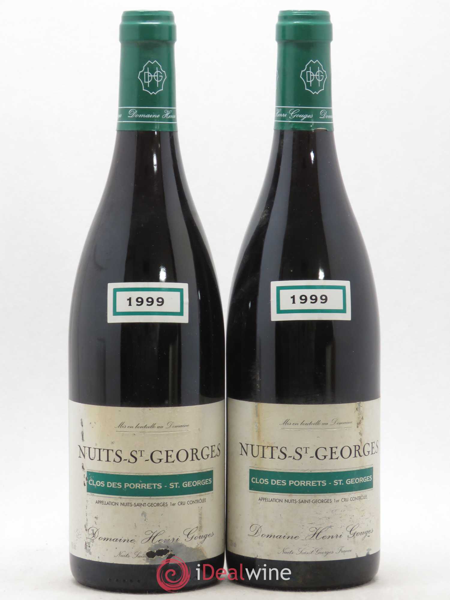 Nuits-Saint-Georges 1er Cru Clos des Porrets St Georges Henri Gouges 1999 - Lot de 2 bouteilles - 0